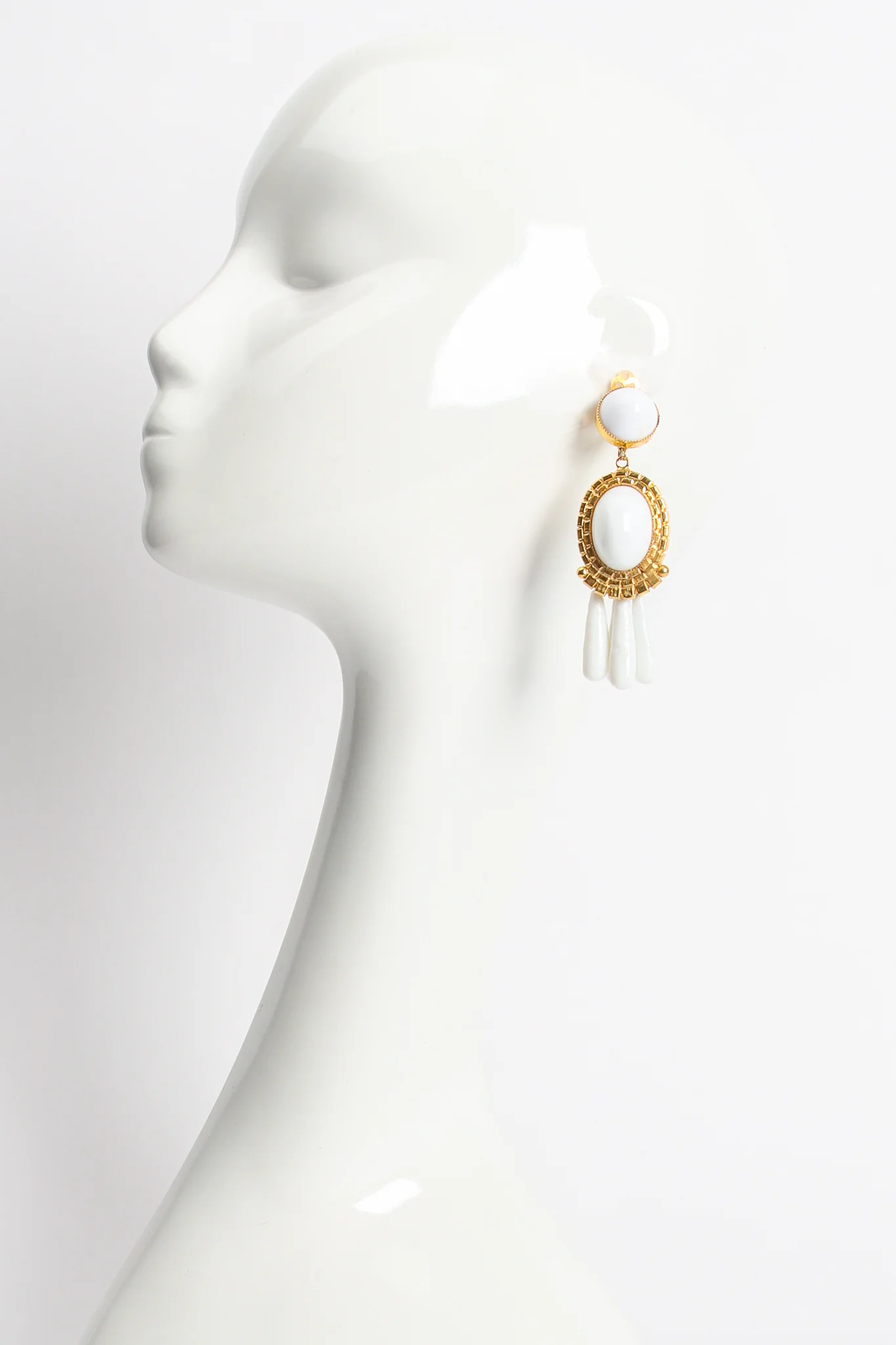 Baroque Glass Drop Chandelier Earrings - Image 4