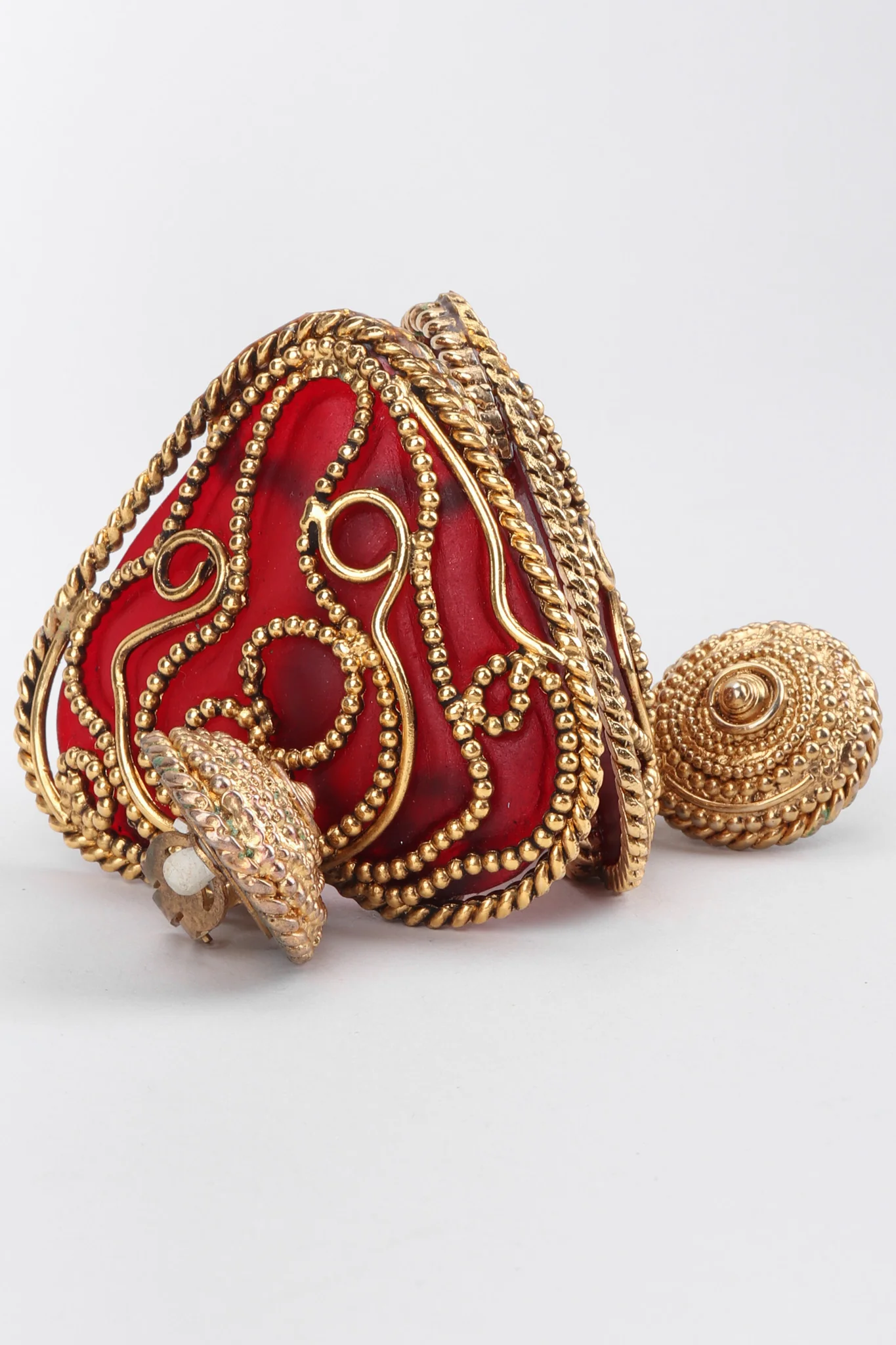 Baroque Heart Drop Earrings - Image 5