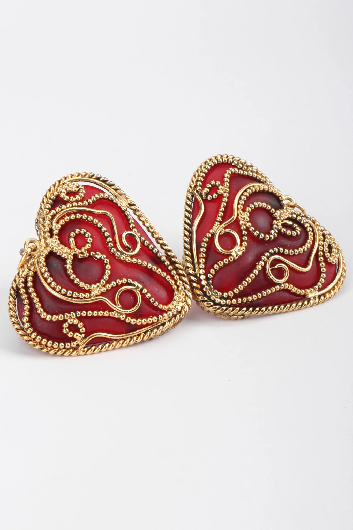 Baroque Heart Drop Earrings - Image 6