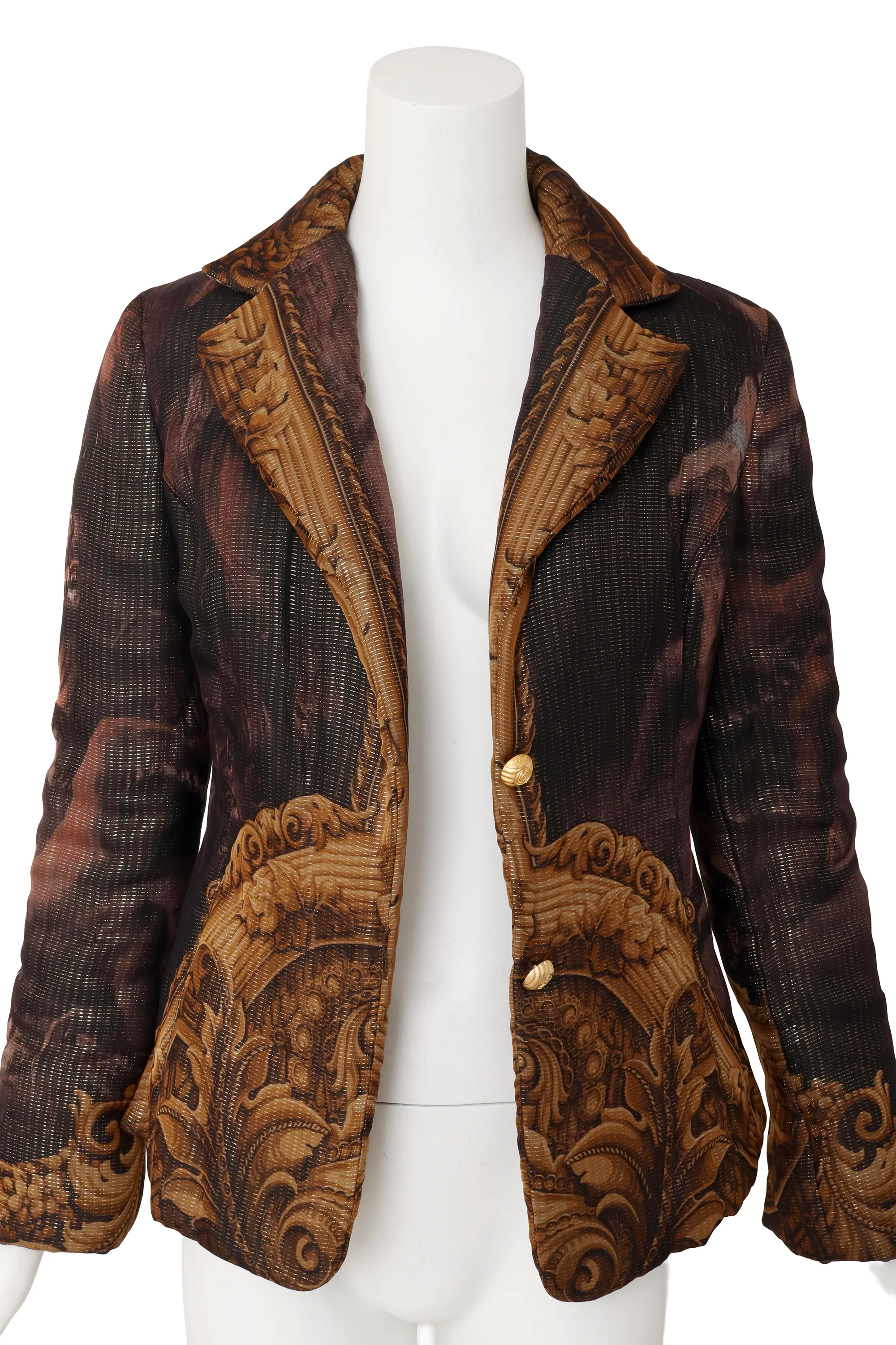 Baroque Lamé Quilted Blazer - Image 2