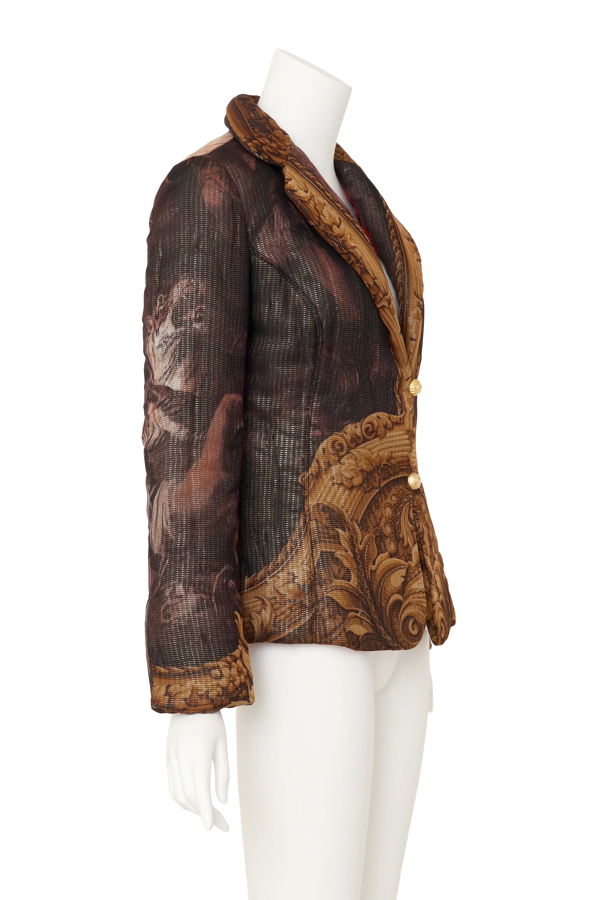 Baroque Lamé Quilted Blazer - Image 3