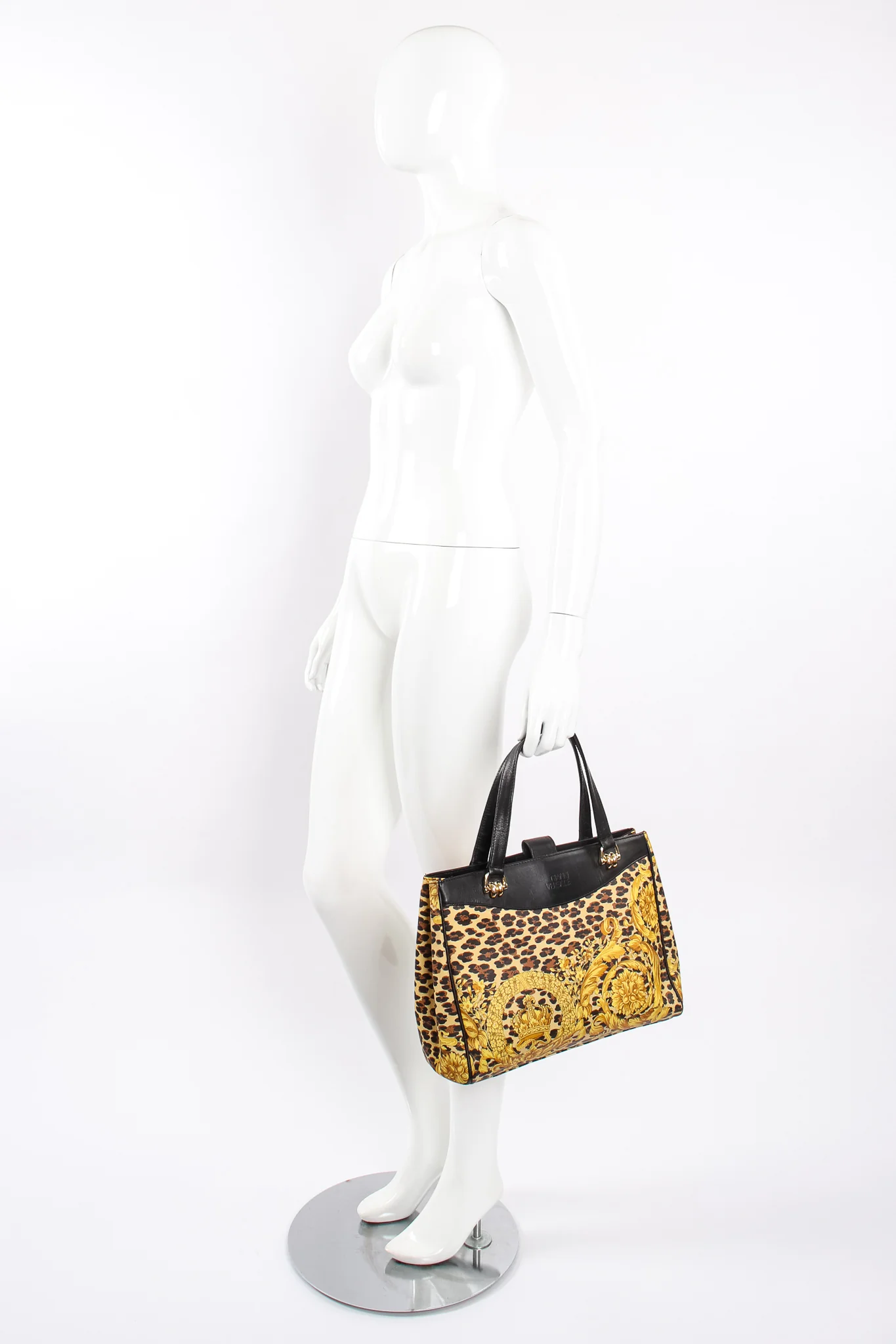 Baroque Leopard Print Tote - Image 4