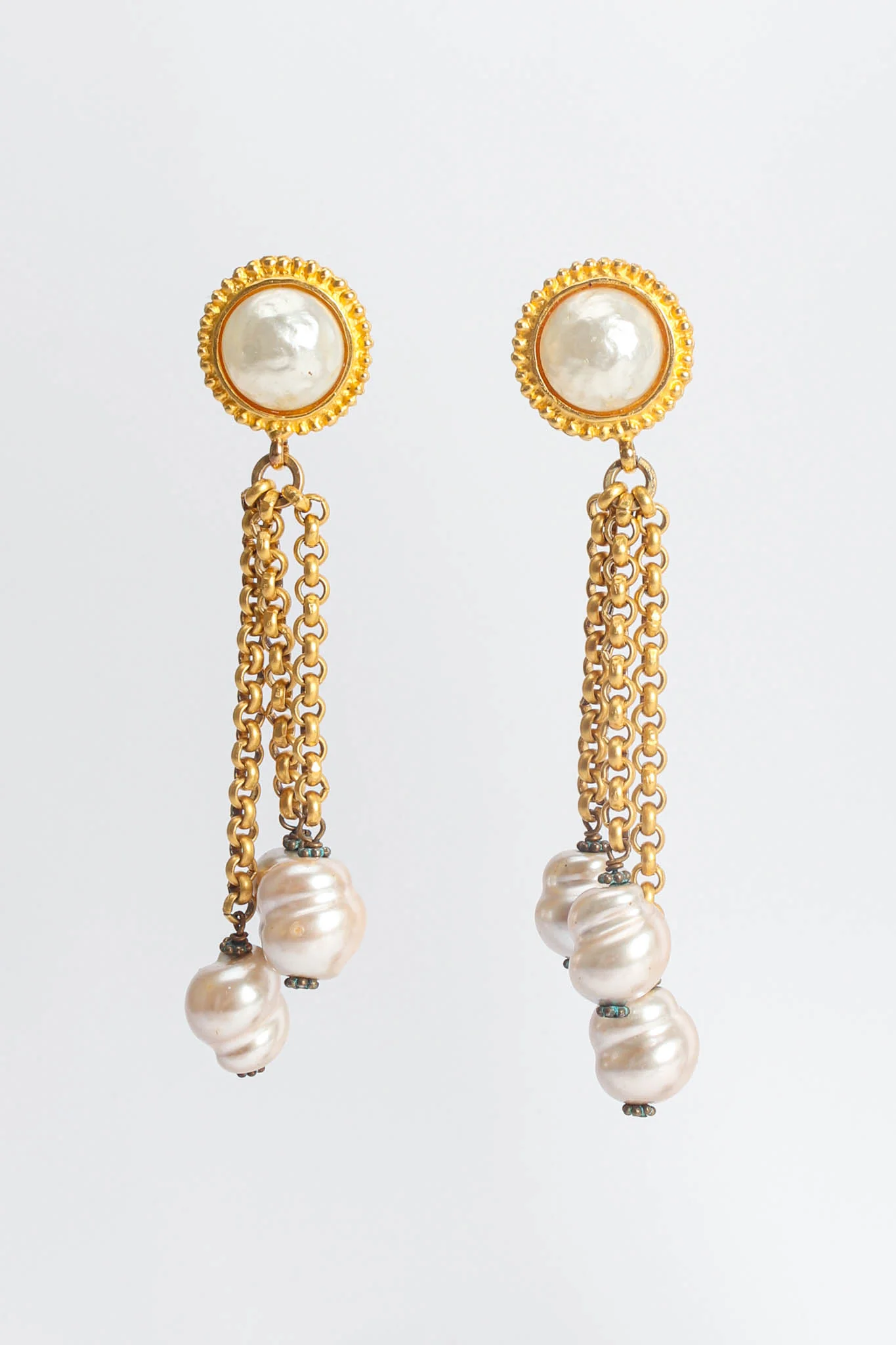 Pearl Chain Drop Earrings II - Image 3