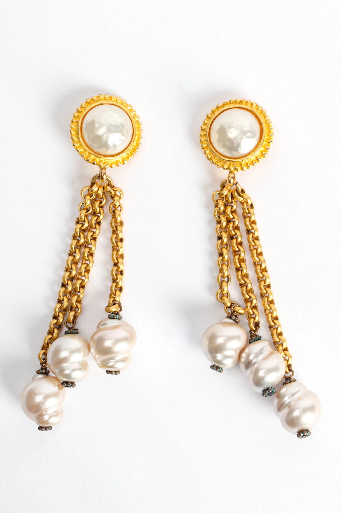 Pearl Chain Drop Earrings II - Image 4