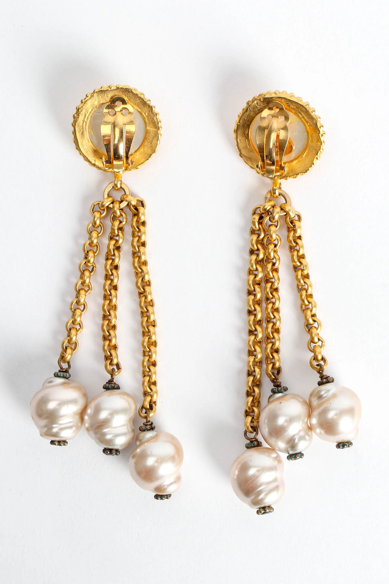 Pearl Chain Drop Earrings II - Image 5