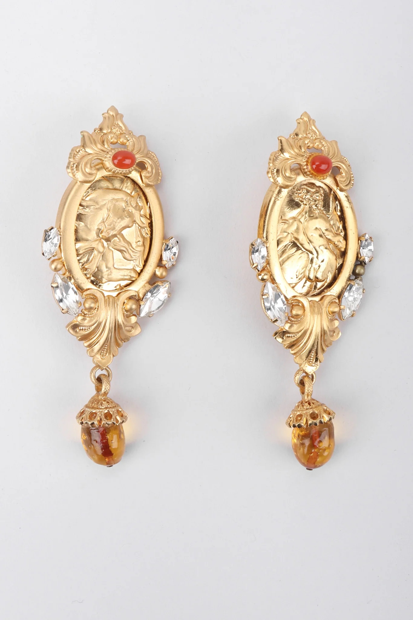 Baroque Relief Portrait Earrings - Image 3
