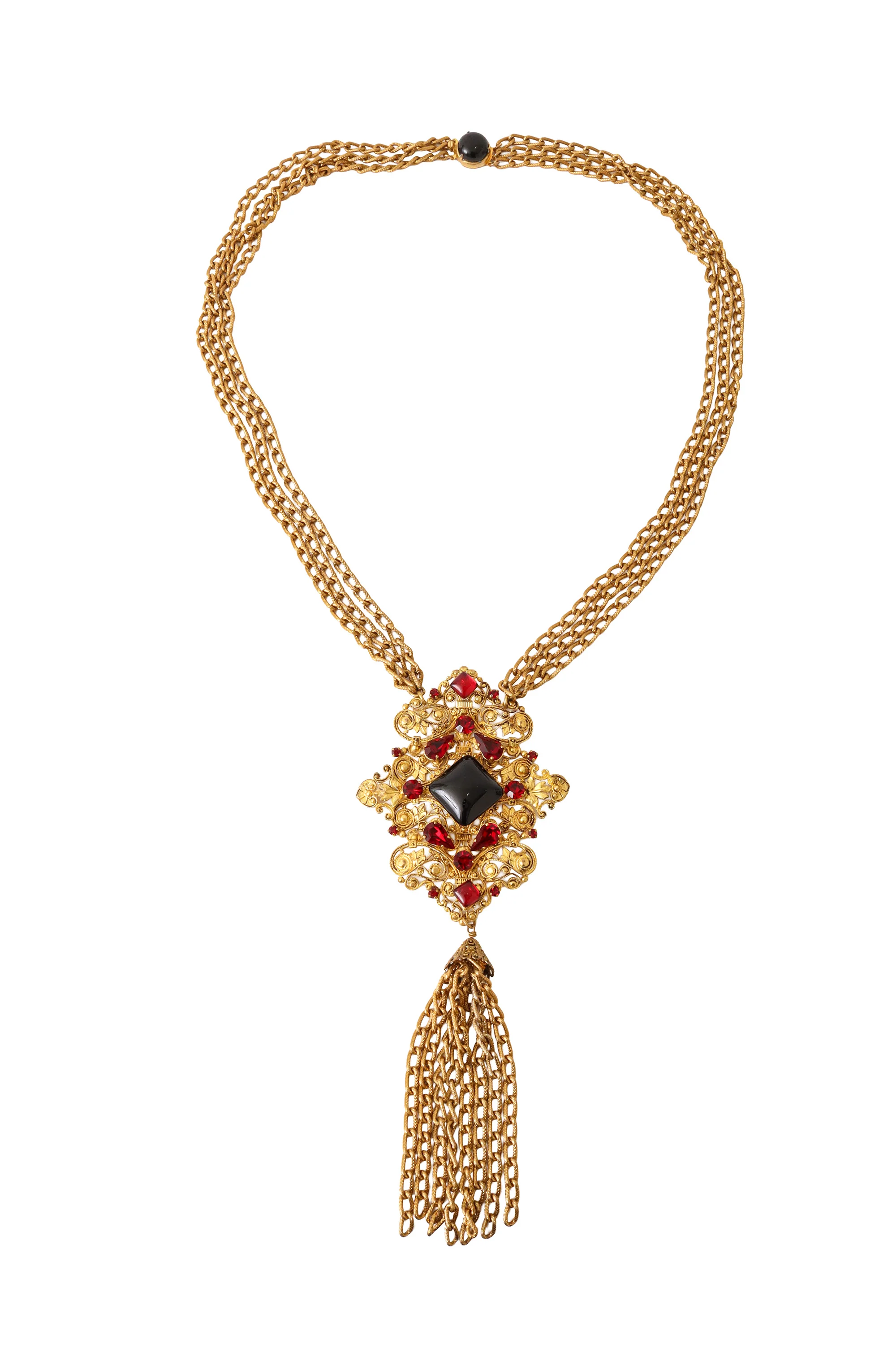 Baroque Revival Tassel Pendant Necklace
