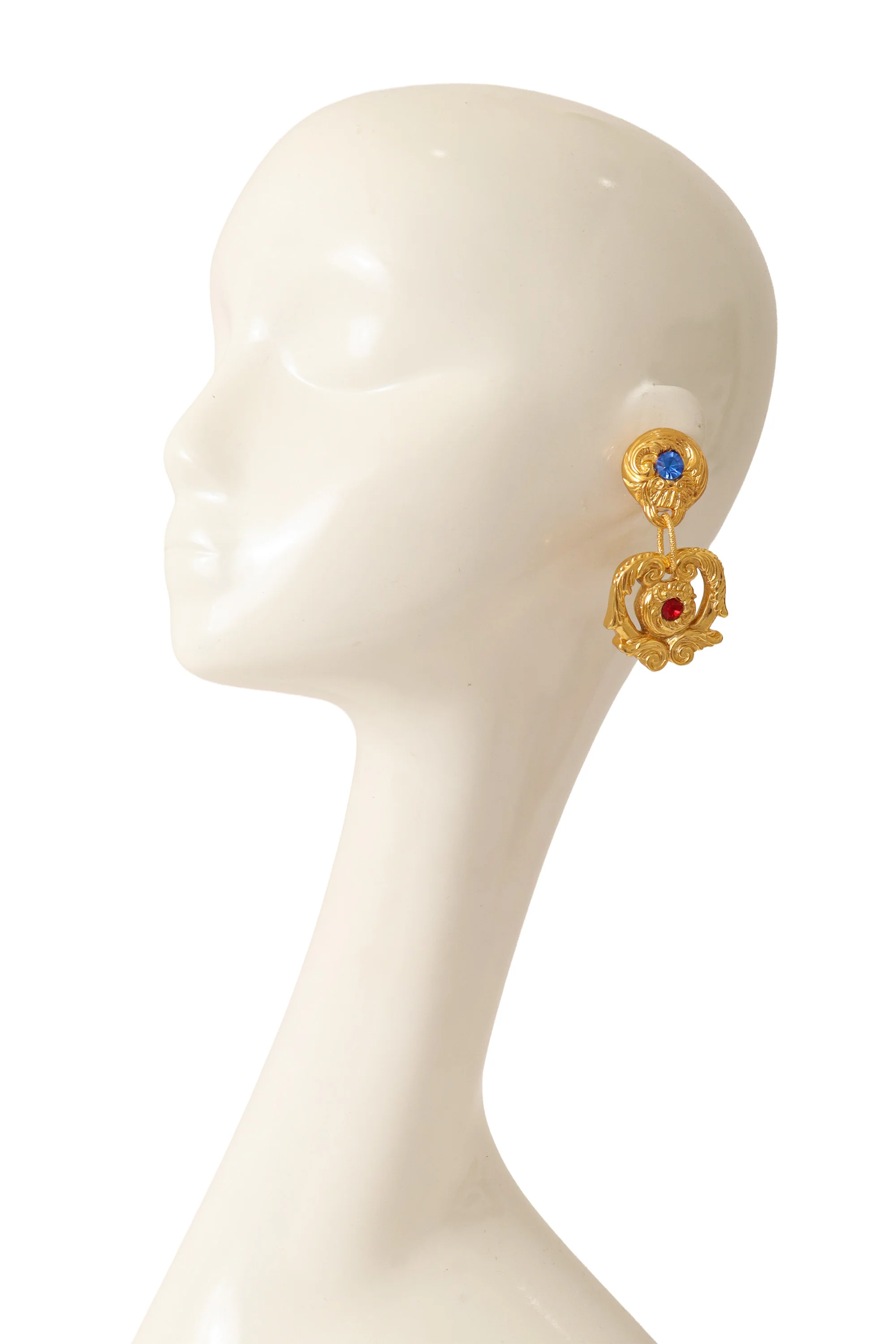 Baroque Scroll Drop Earrings - Image 2