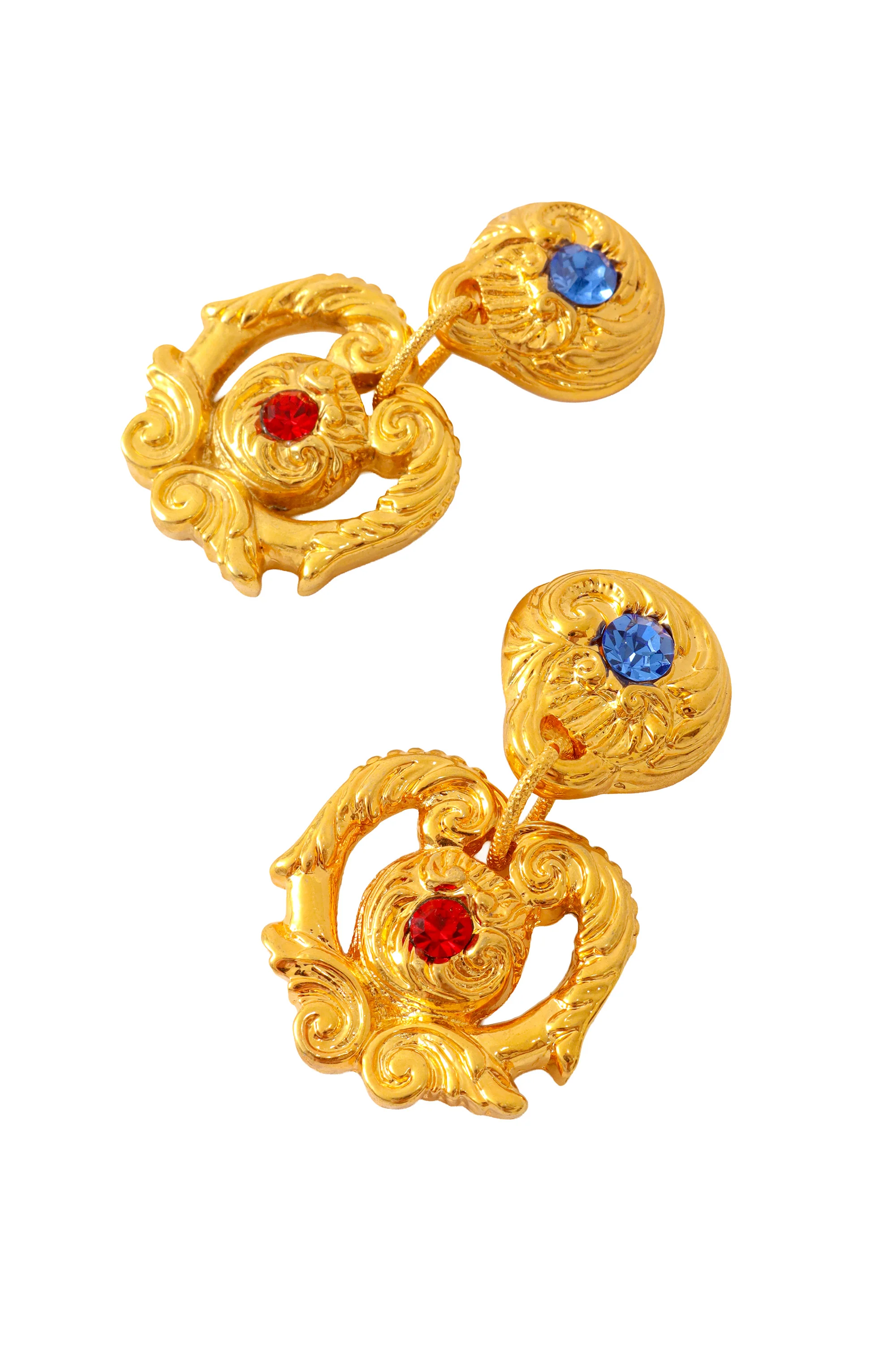 Baroque Scroll Drop Earrings - Image 3