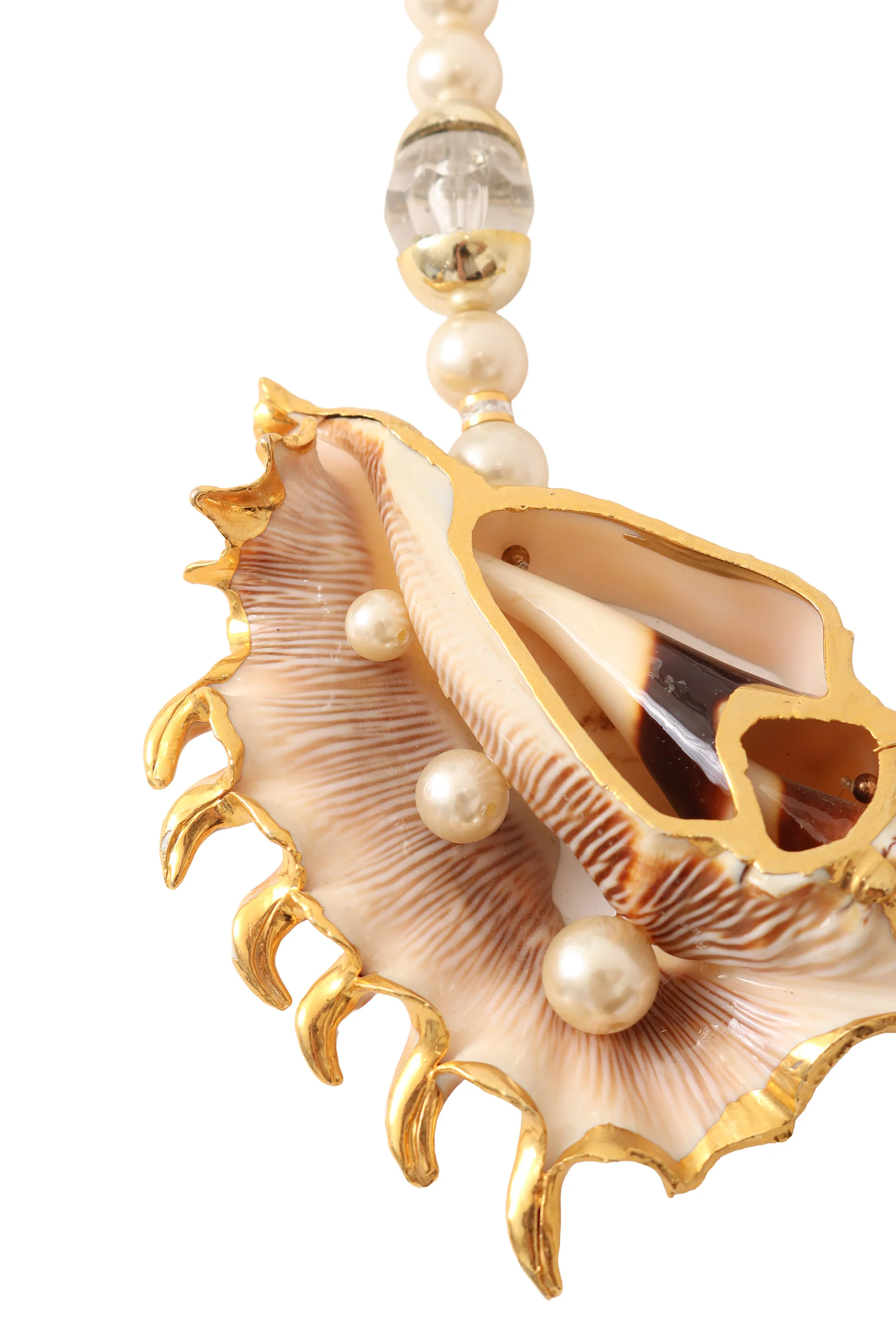 Baroque Shell Pearl Statement Necklace - Image 3