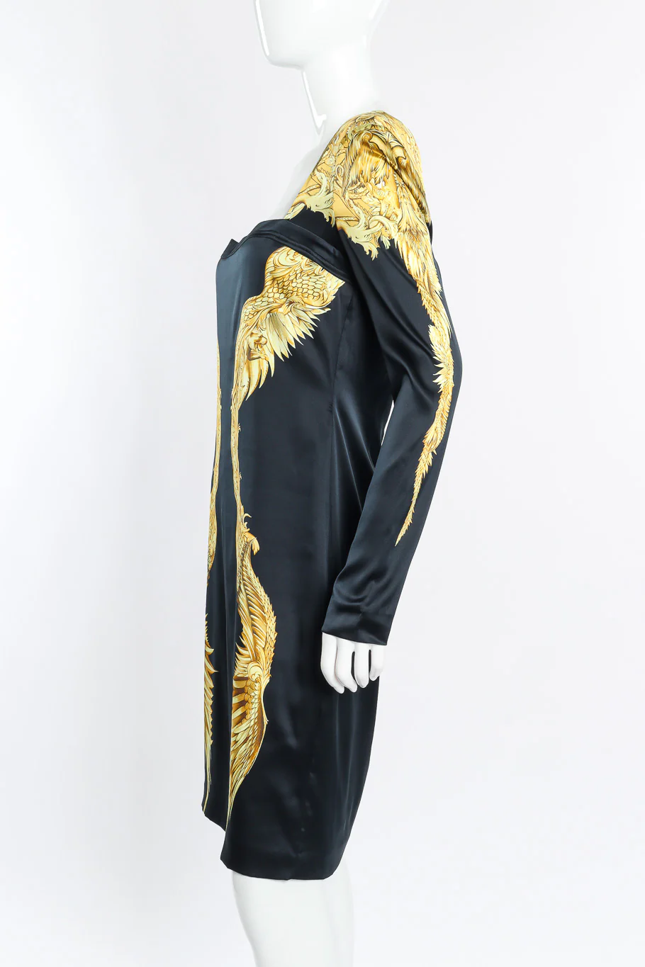 Baroque Wings Graphic Silk Dress - Image 3