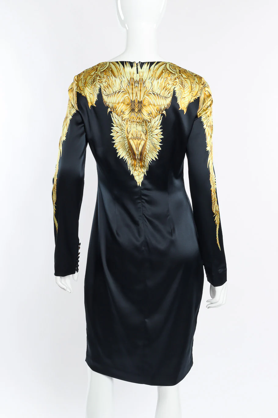 Baroque Wings Graphic Silk Dress - Image 4