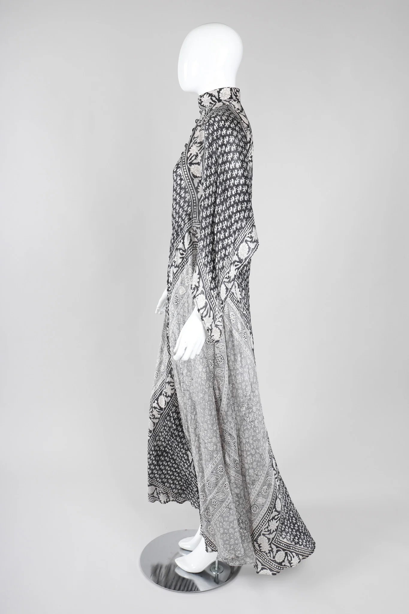 Batik Print Silk Habutai Dress - Image 6