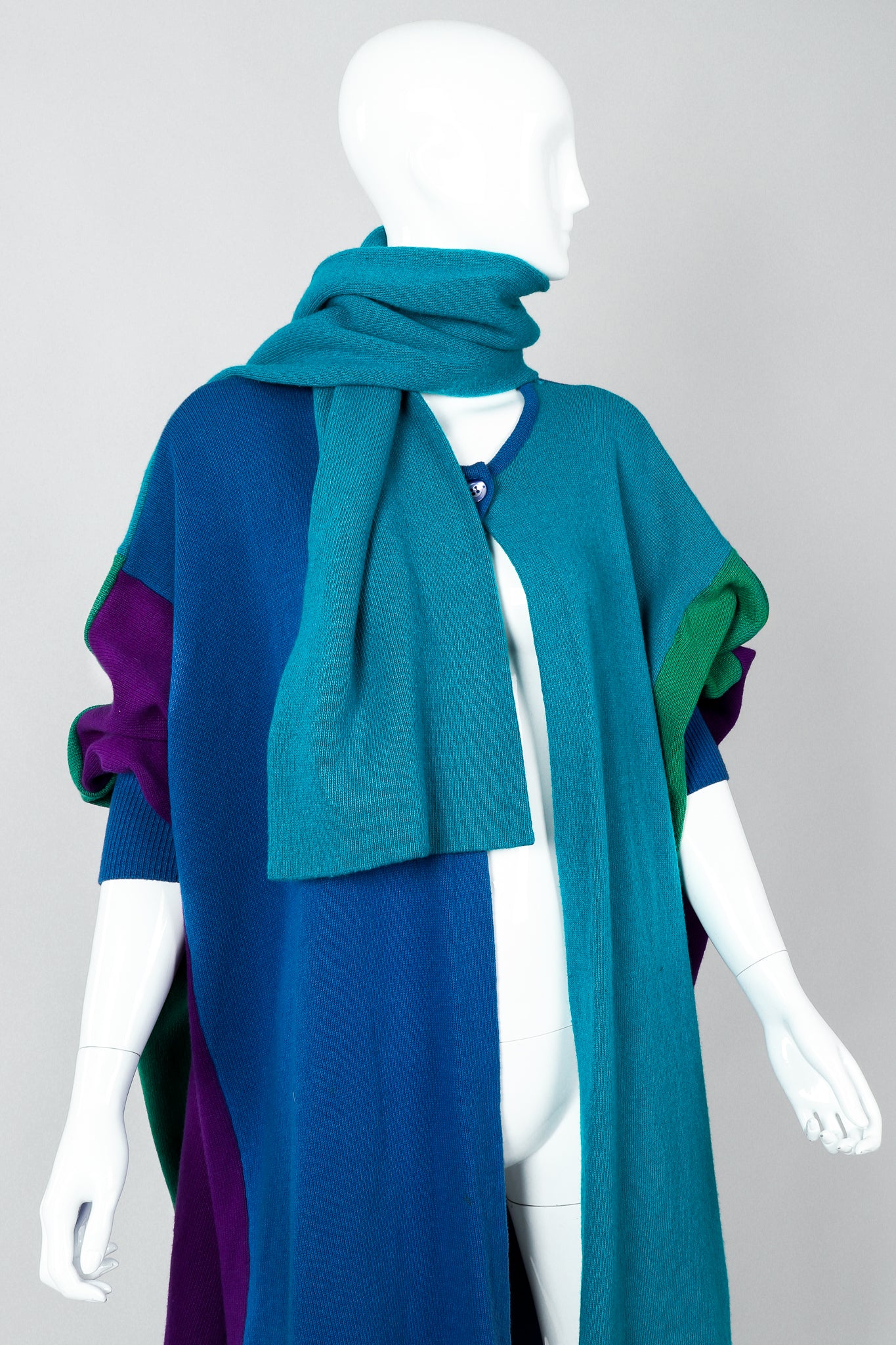 Batwing Knit Cape Coat - Image 3