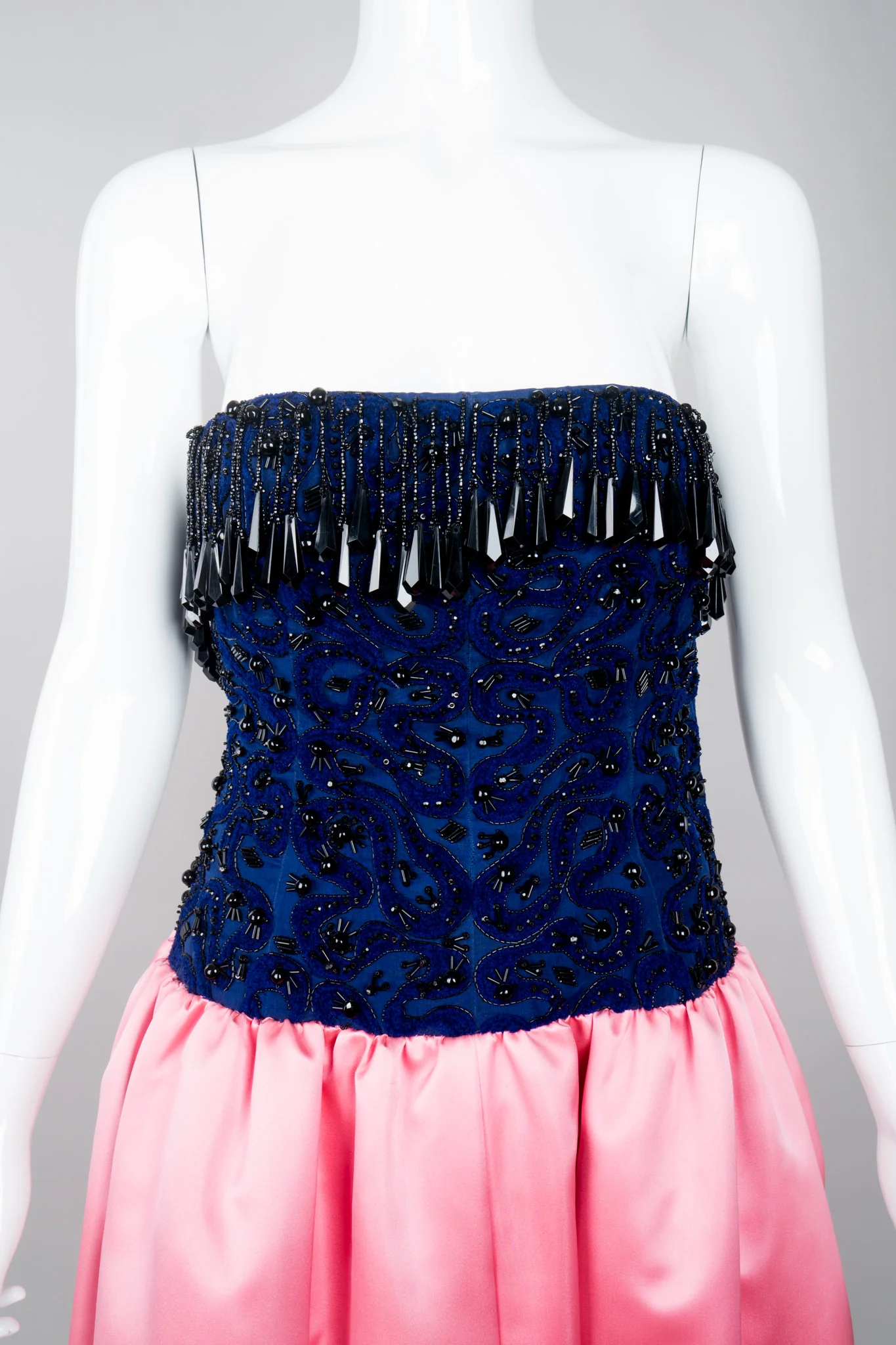 Bead Fringe Satin Gown - Image 10