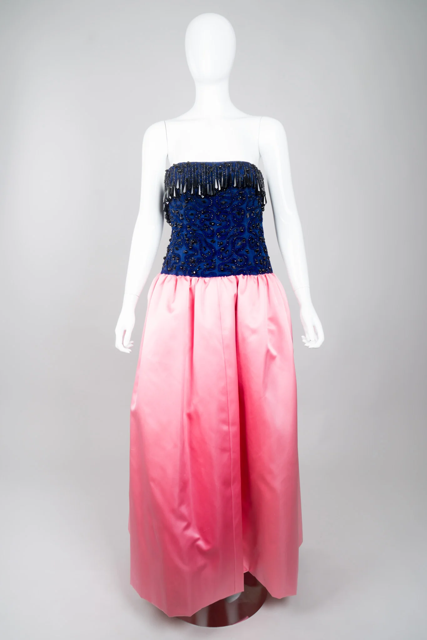 Bead Fringe Satin Gown - Image 3