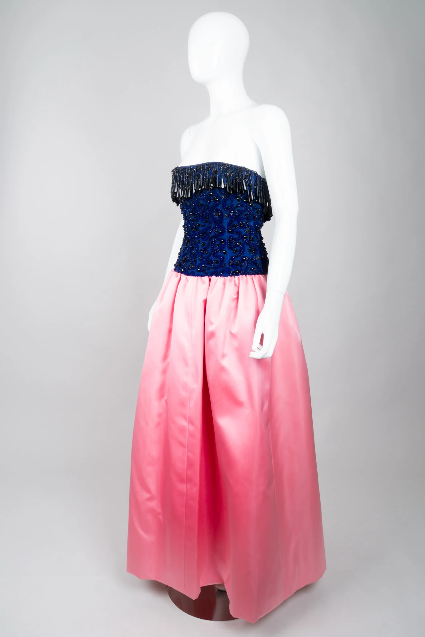 Bead Fringe Satin Gown - Image 4
