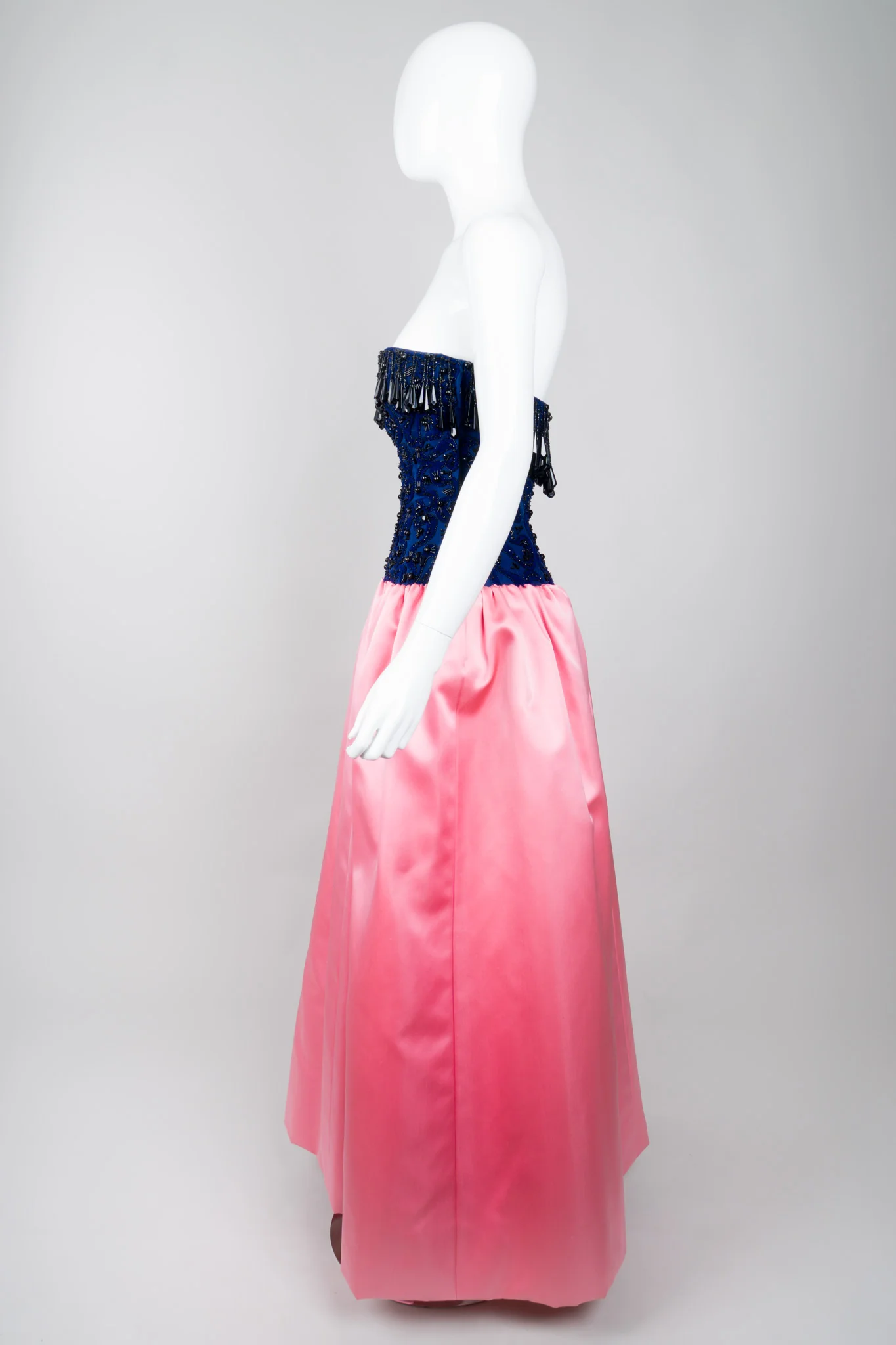Bead Fringe Satin Gown - Image 5