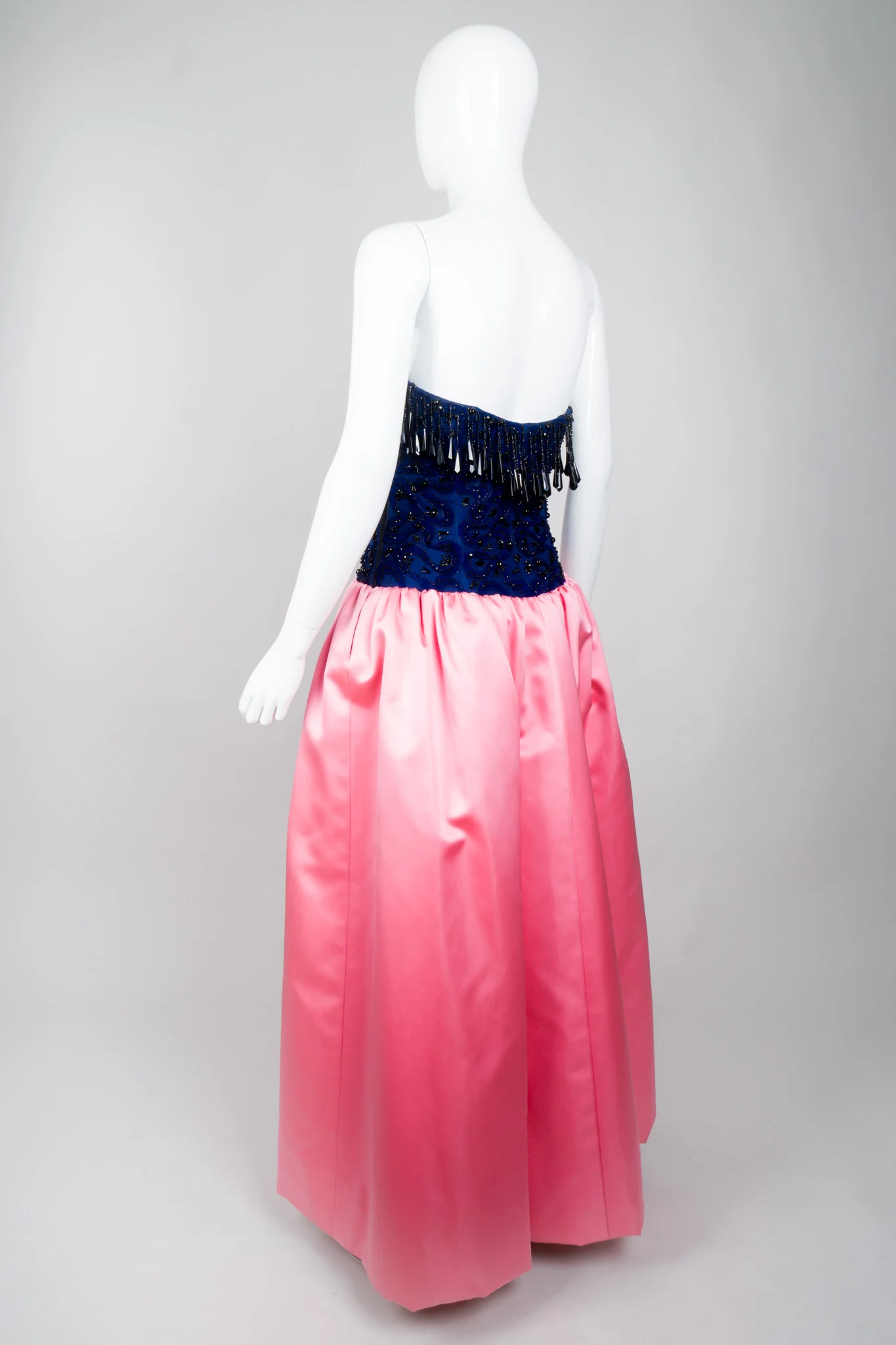 Bead Fringe Satin Gown - Image 6
