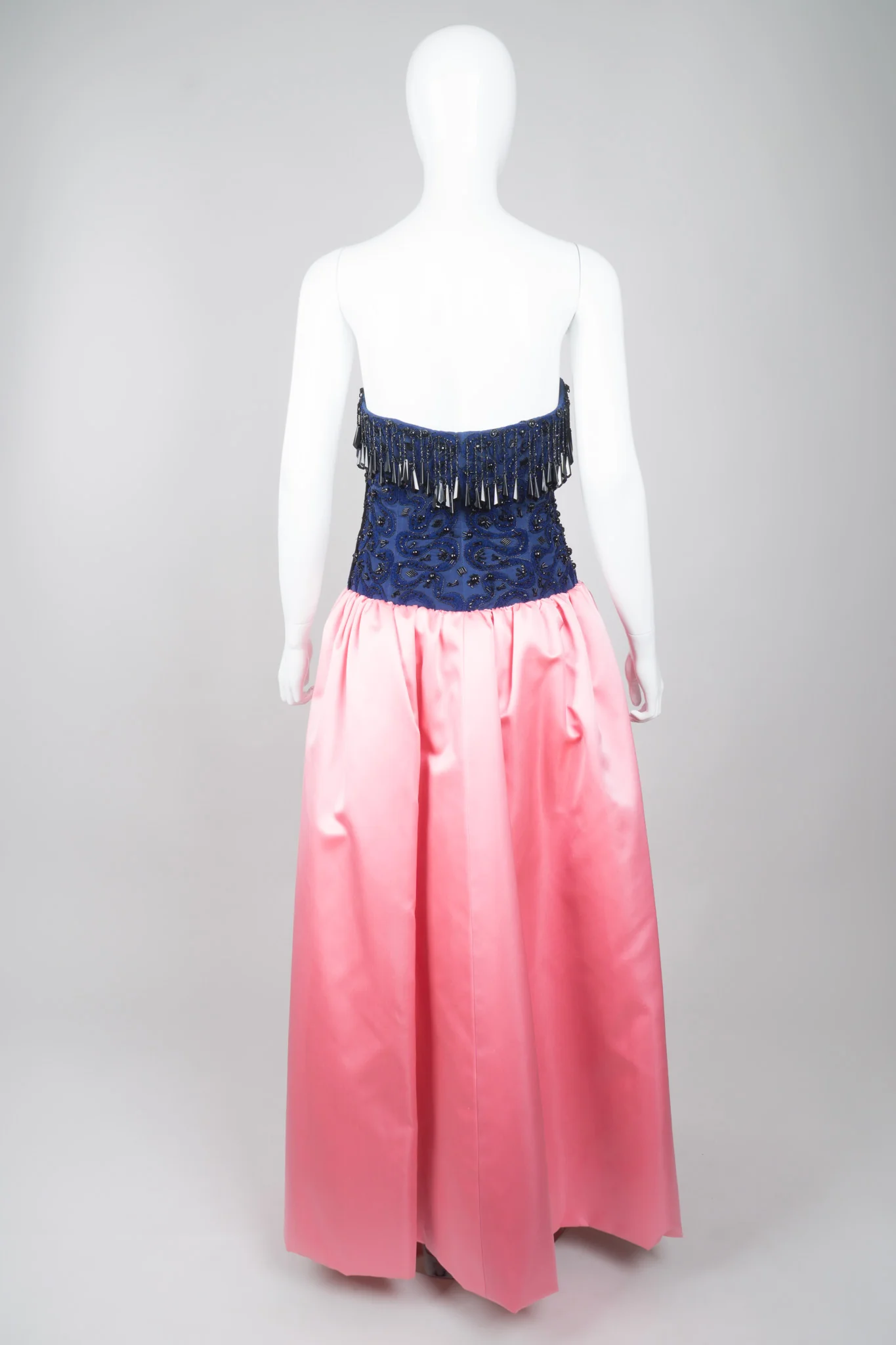 Bead Fringe Satin Gown - Image 7