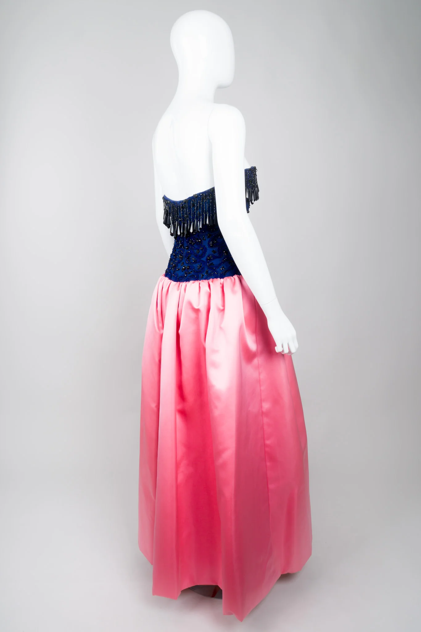 Bead Fringe Satin Gown - Image 8