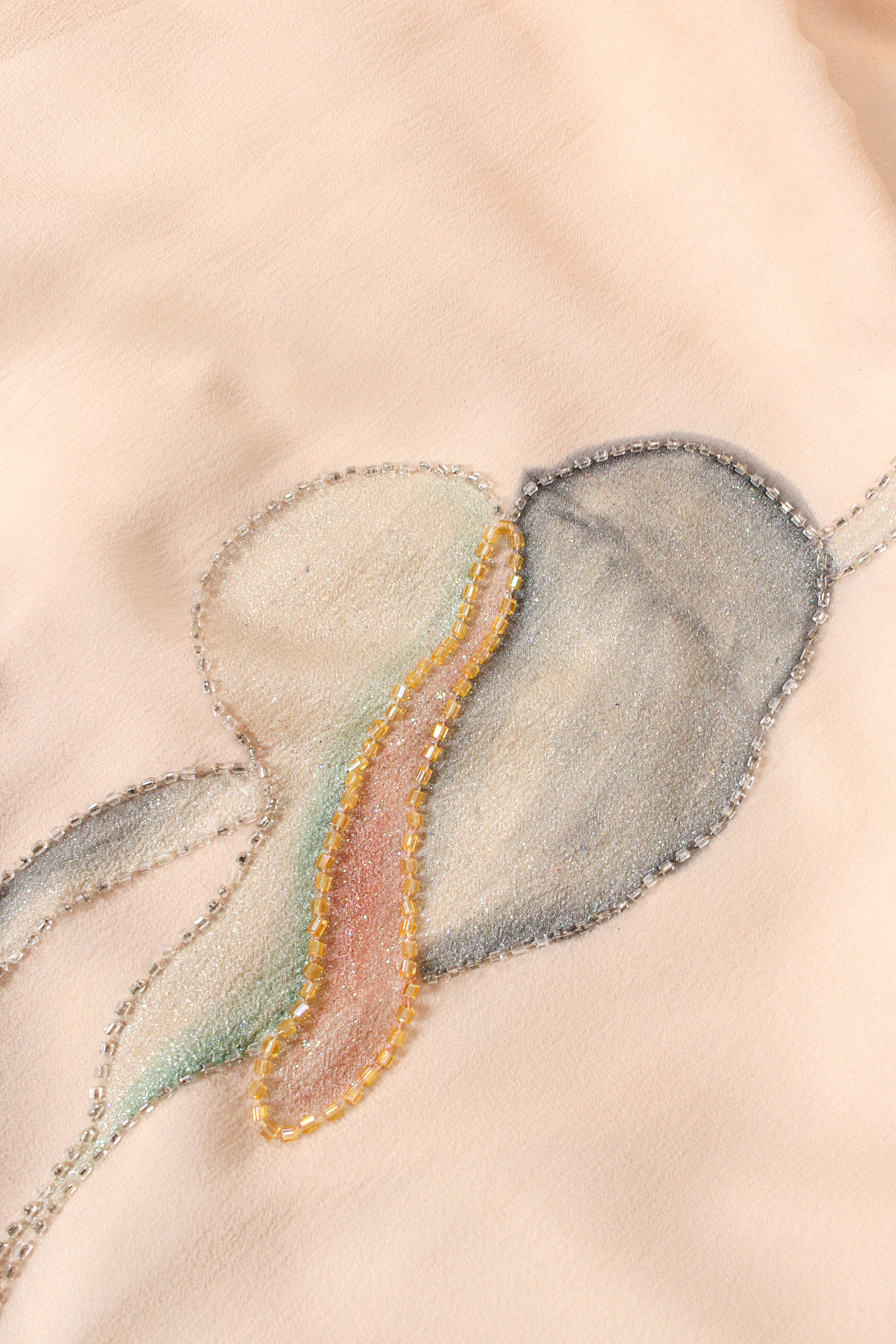 Bead Painted Leaf Shawl & Dress Set - Image 10