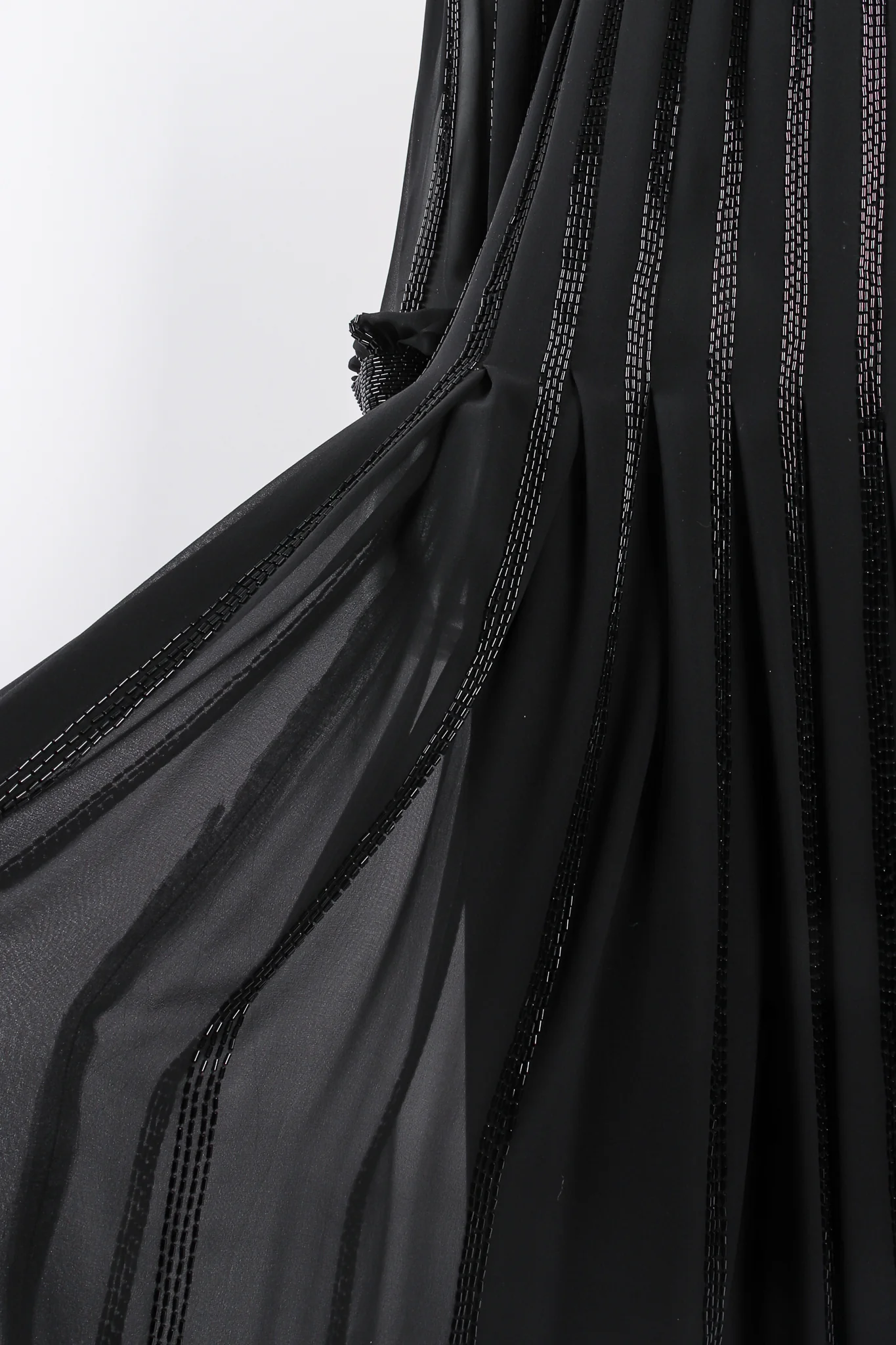 Bead Stripe Silk Chiffon Dress - Image 11