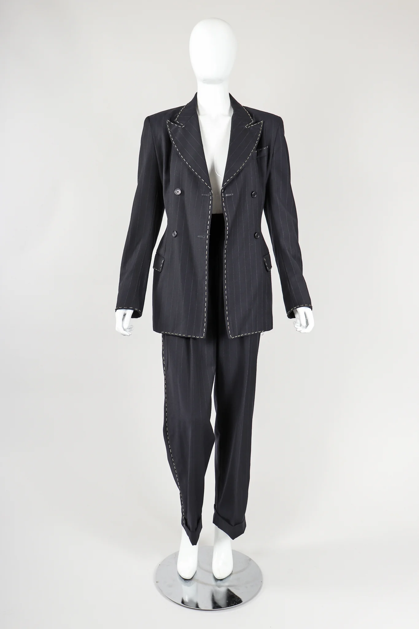 Bead-Tipped Pinstripe Suit - Image 4