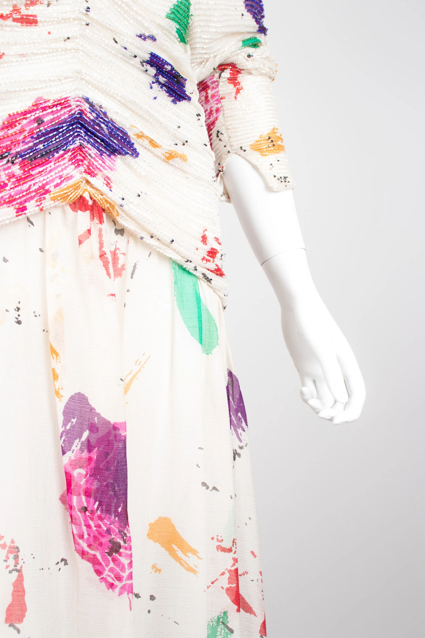 Beaded Abstract Paint Spatter Dress - Image 8