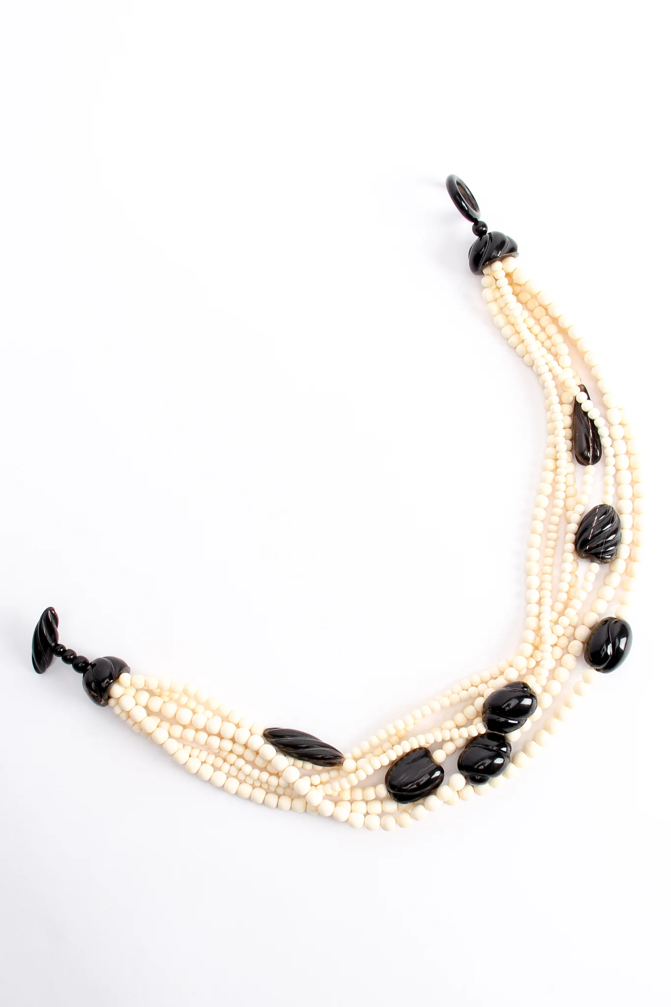 Beaded Bone Horn Necklace & Earring Set - Image 5
