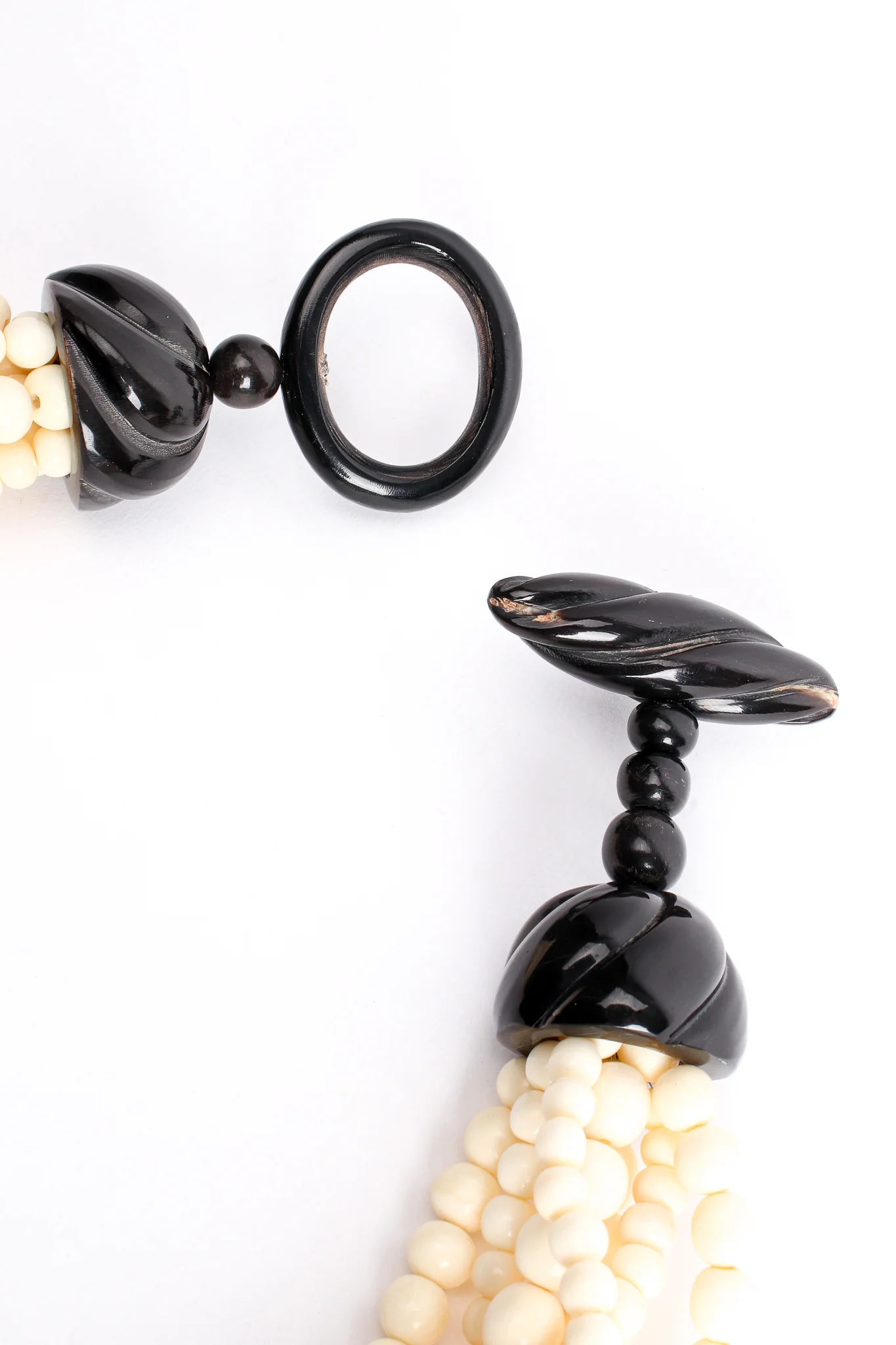 Beaded Bone Horn Necklace & Earring Set - Image 7