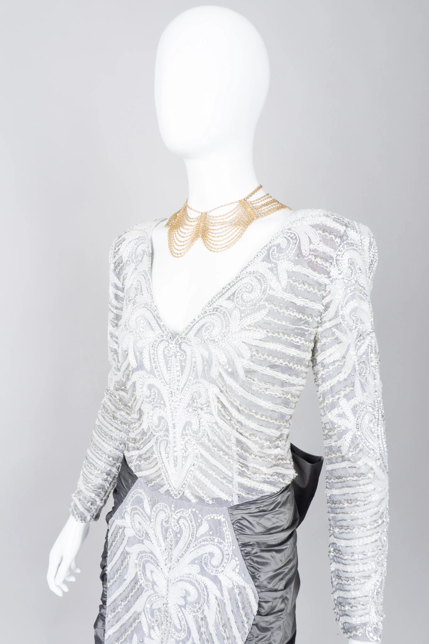 Beaded Bow Back Mini Dress