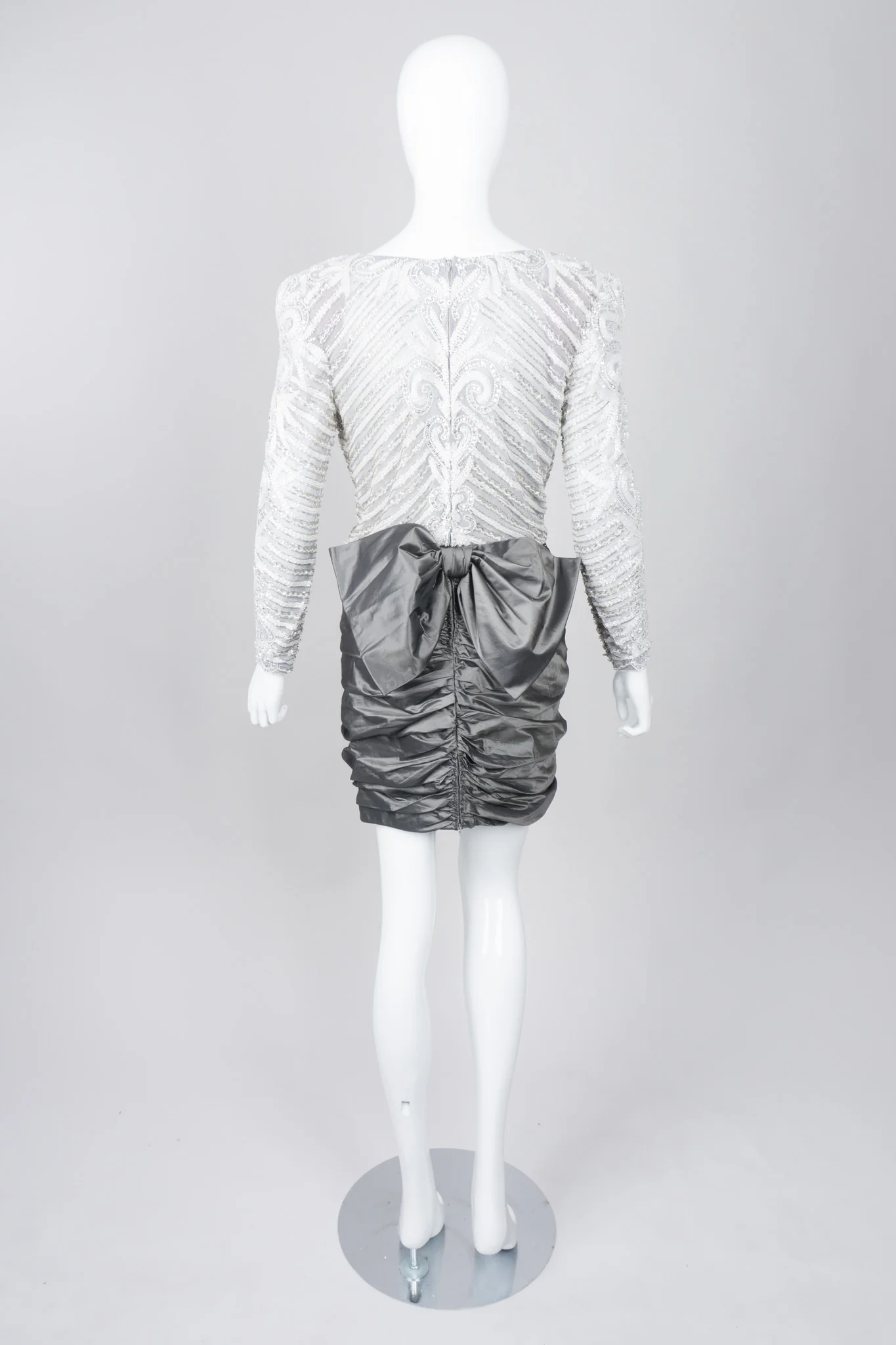 Beaded Bow Back Mini Dress - Image 8