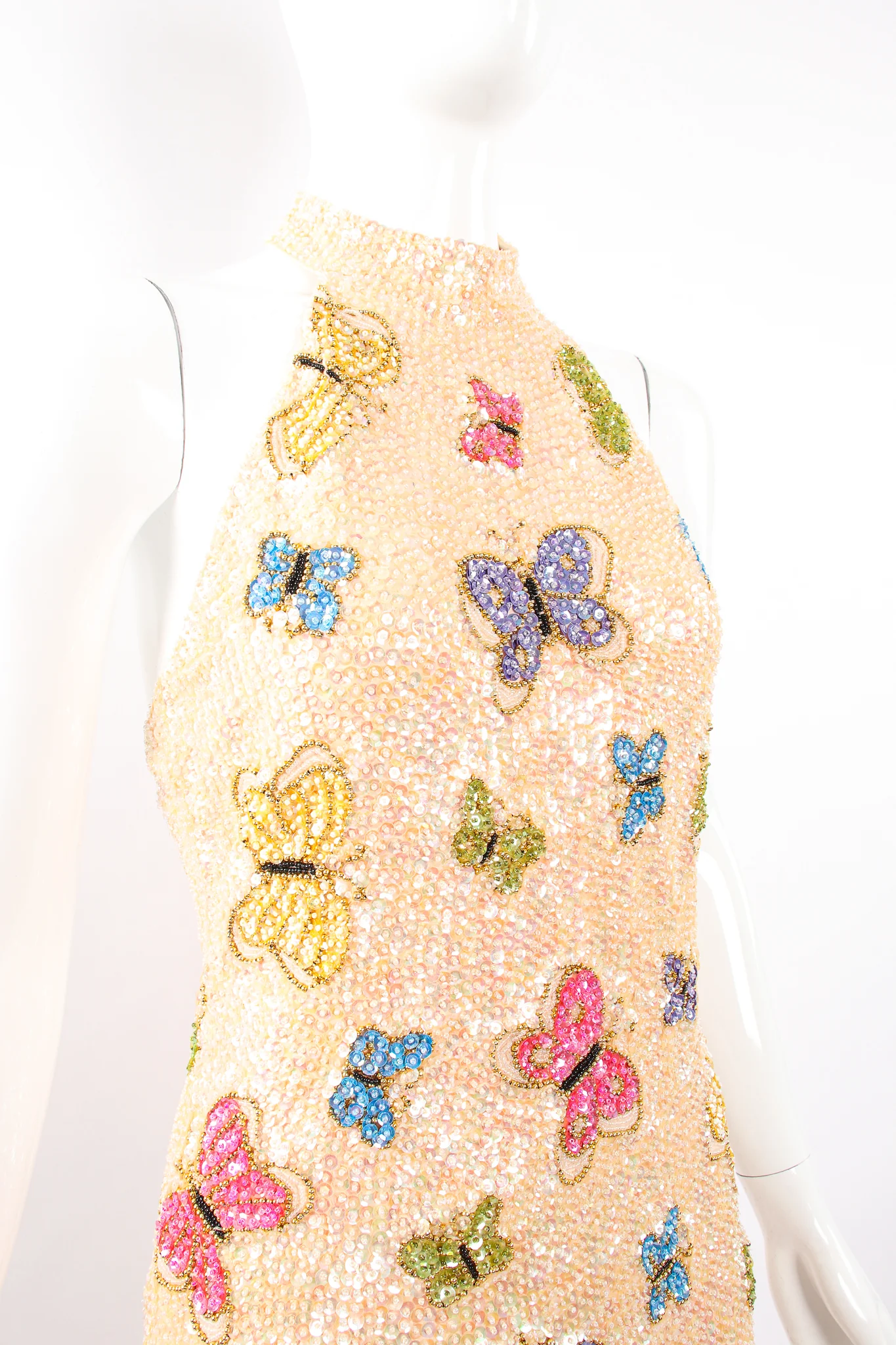 Beaded Butterfly Halter Gown - Image 5