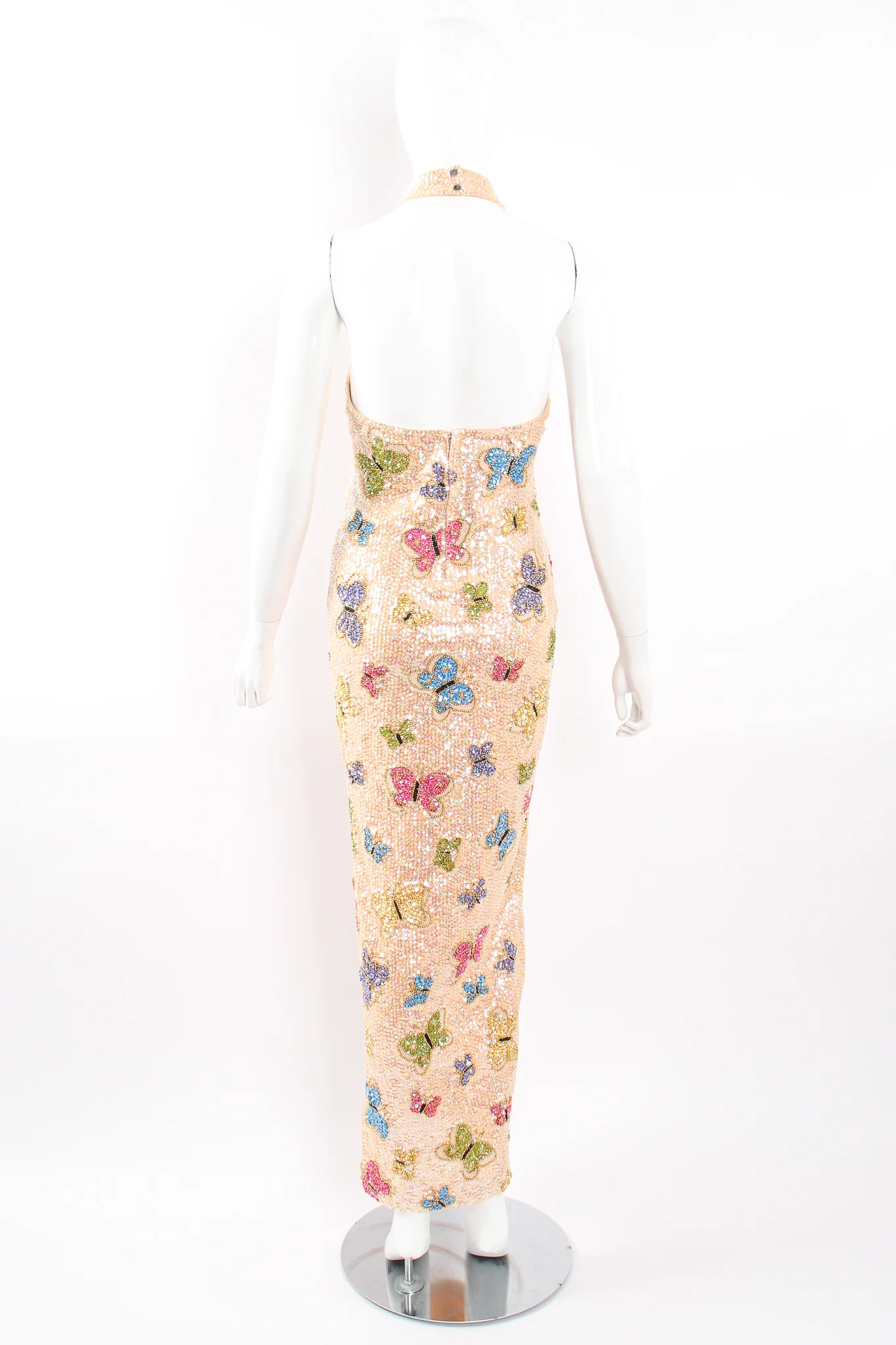 Beaded Butterfly Halter Gown - Image 8