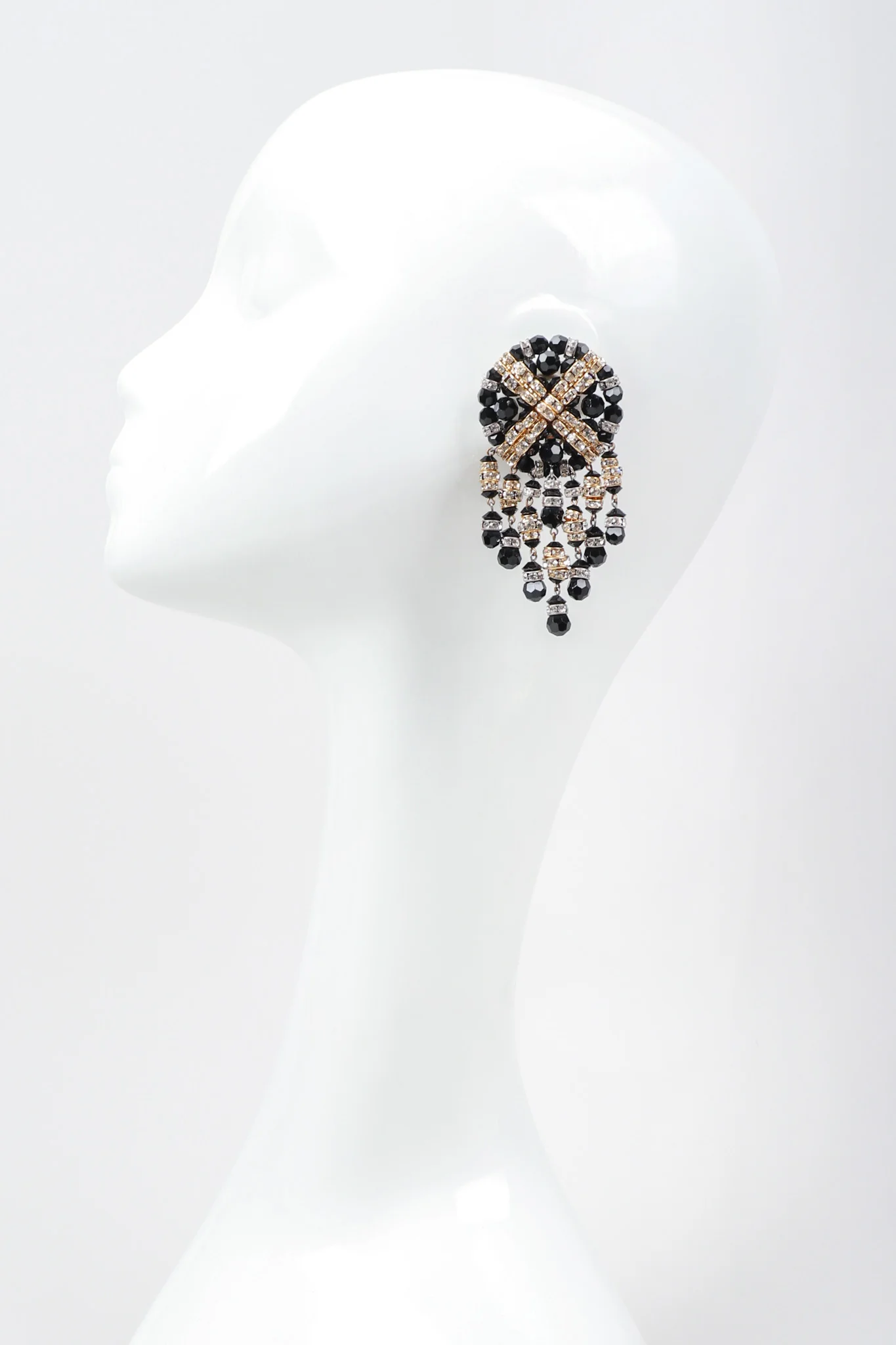 Beaded Button Fringe Earrings