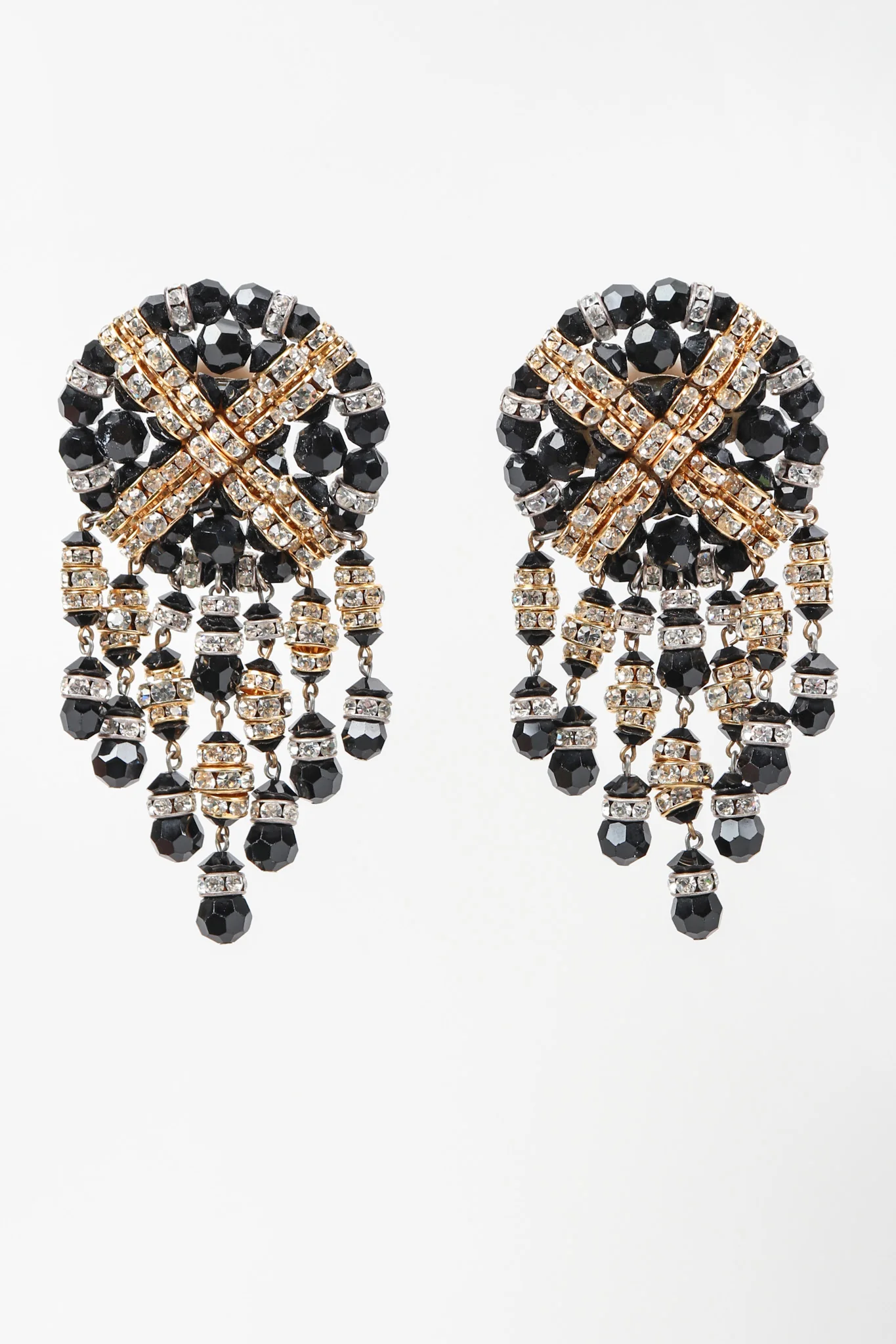 Beaded Button Fringe Earrings - Image 3