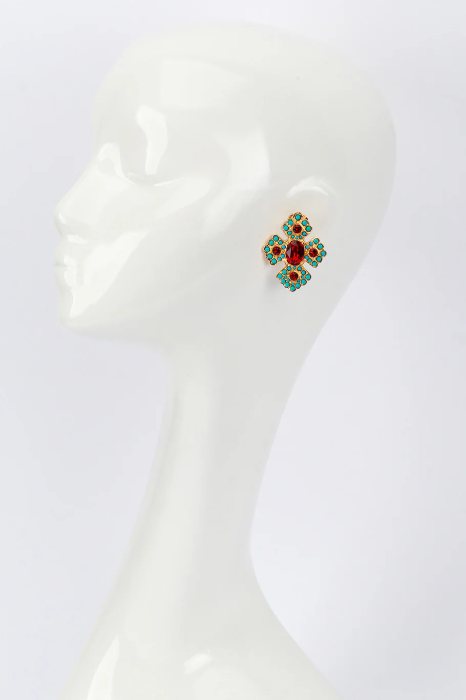 Beaded Byzantine Cross Earrings - Image 3