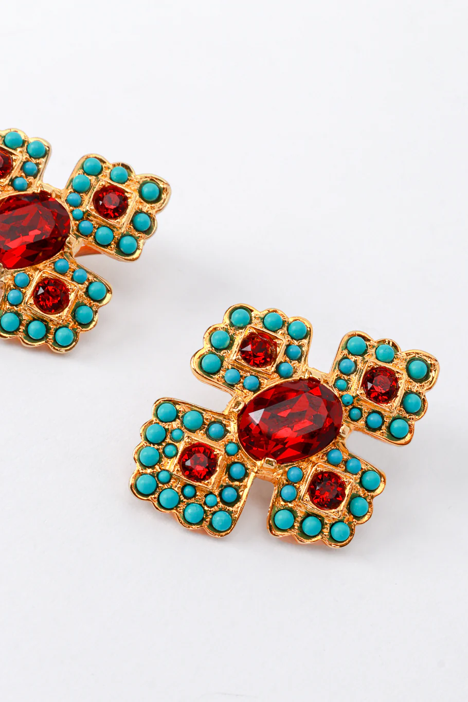 Beaded Byzantine Cross Earrings - Image 4