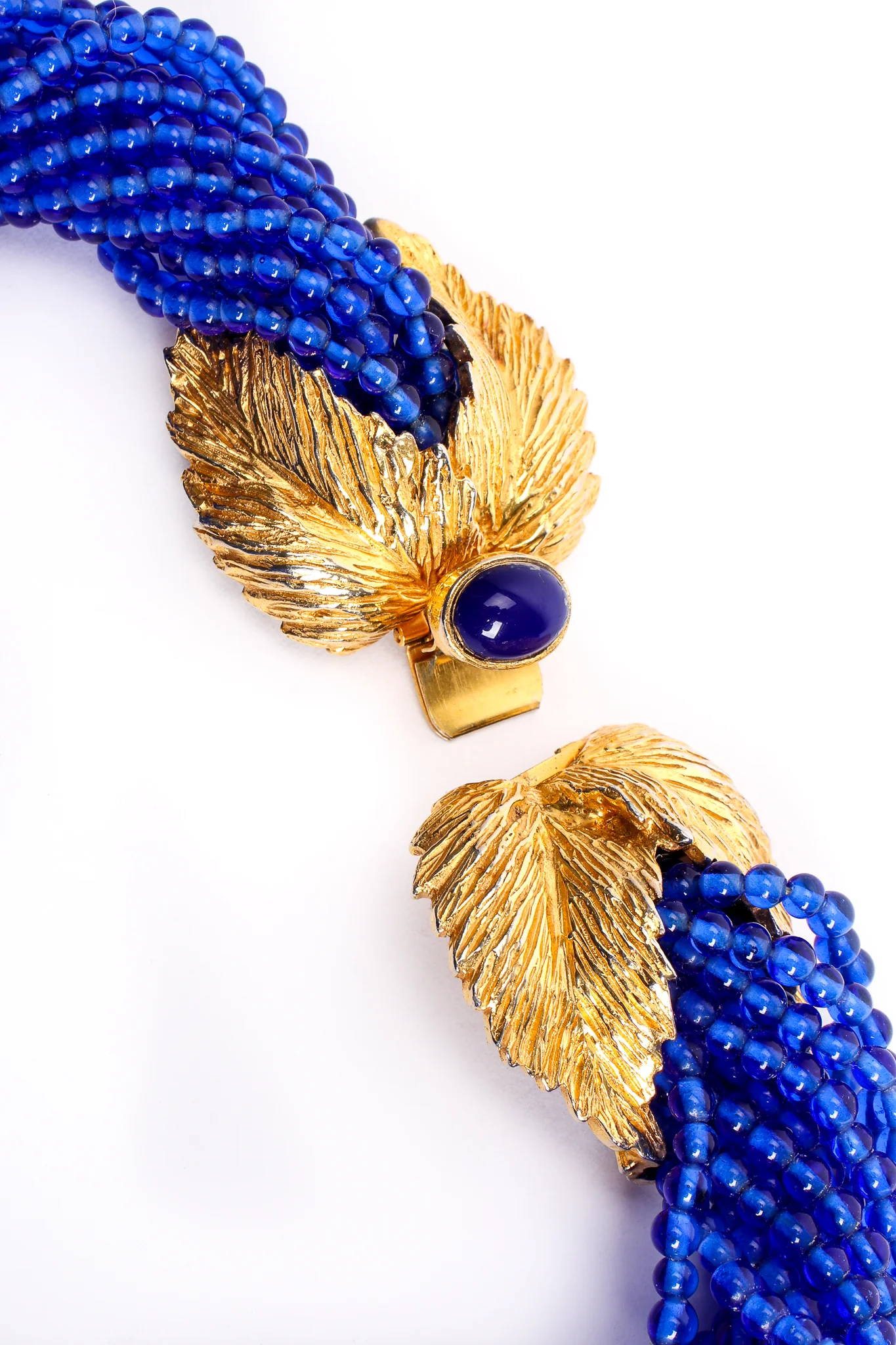 Beaded Cobalt Leaf Collar - Image 7