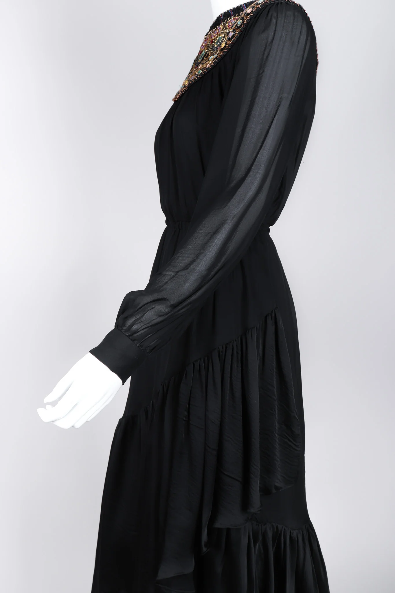 Beaded Collar Chiffon Dress - Image 23