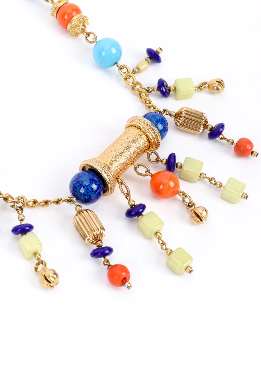 Beaded Column Drop Necklace - Image 4