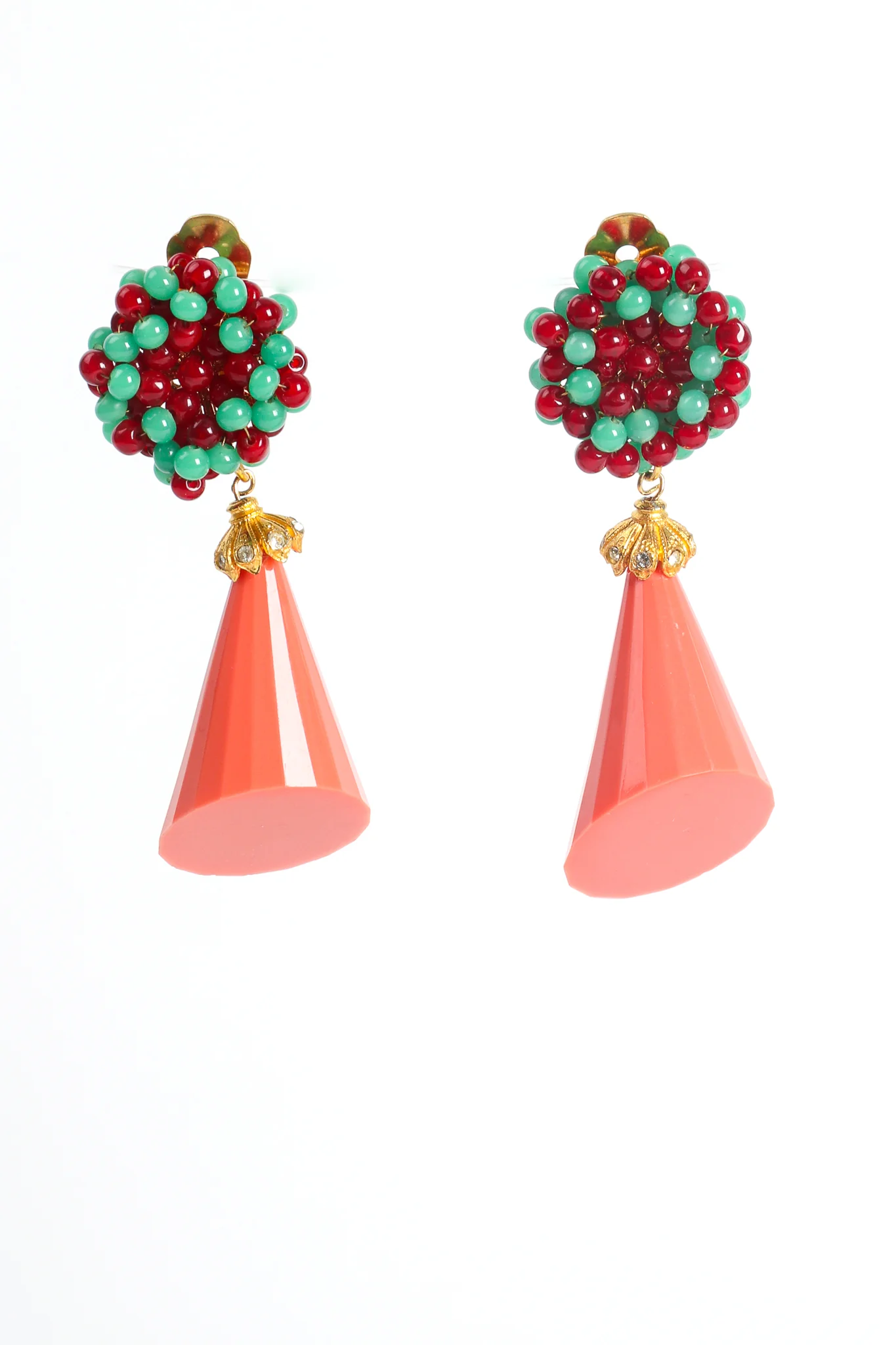Beaded Cone Drop Earrings - Image 3