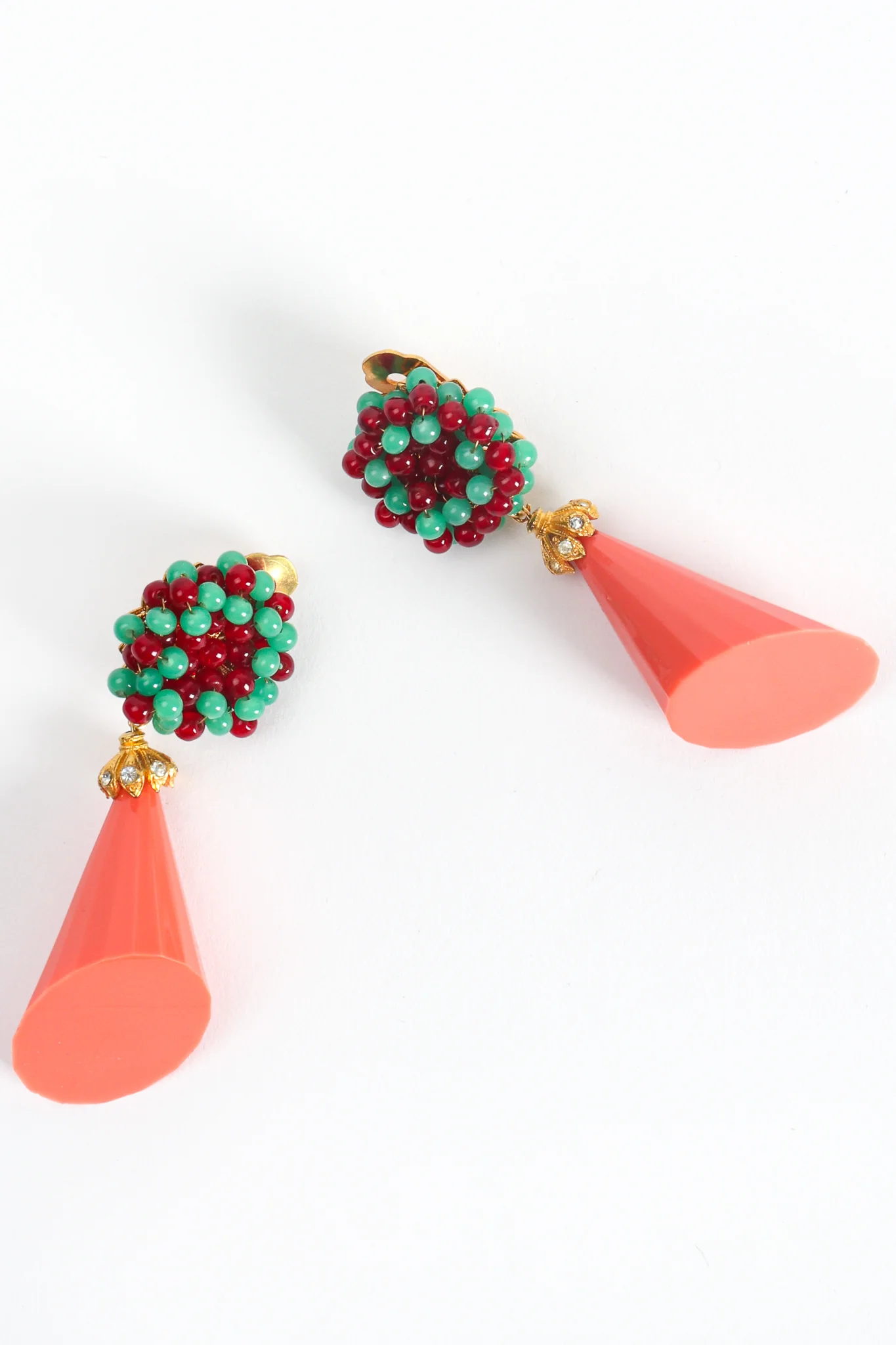 Beaded Cone Drop Earrings - Image 4