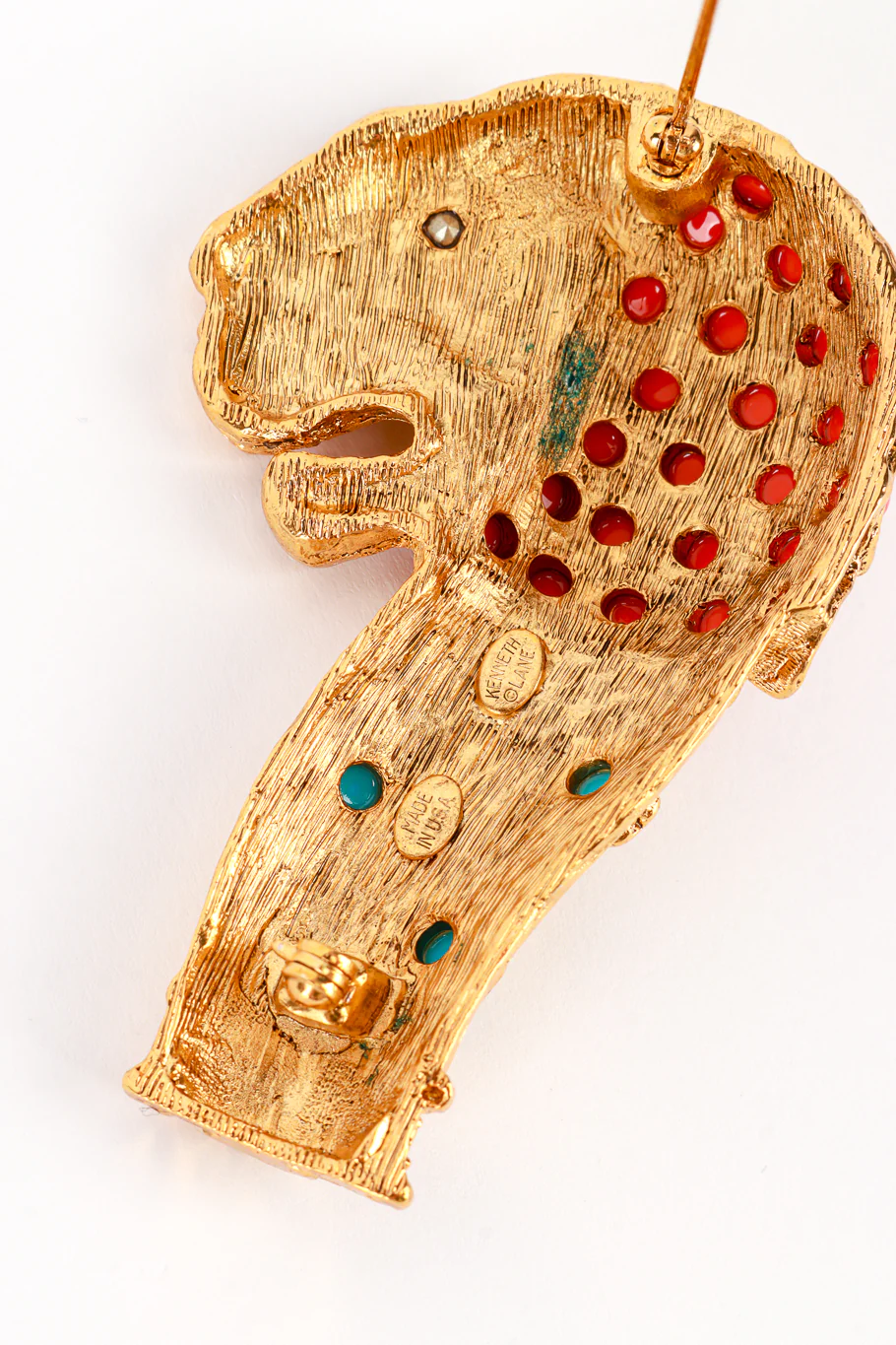 Beaded Crystal Mughal Lion Brooch - Image 5