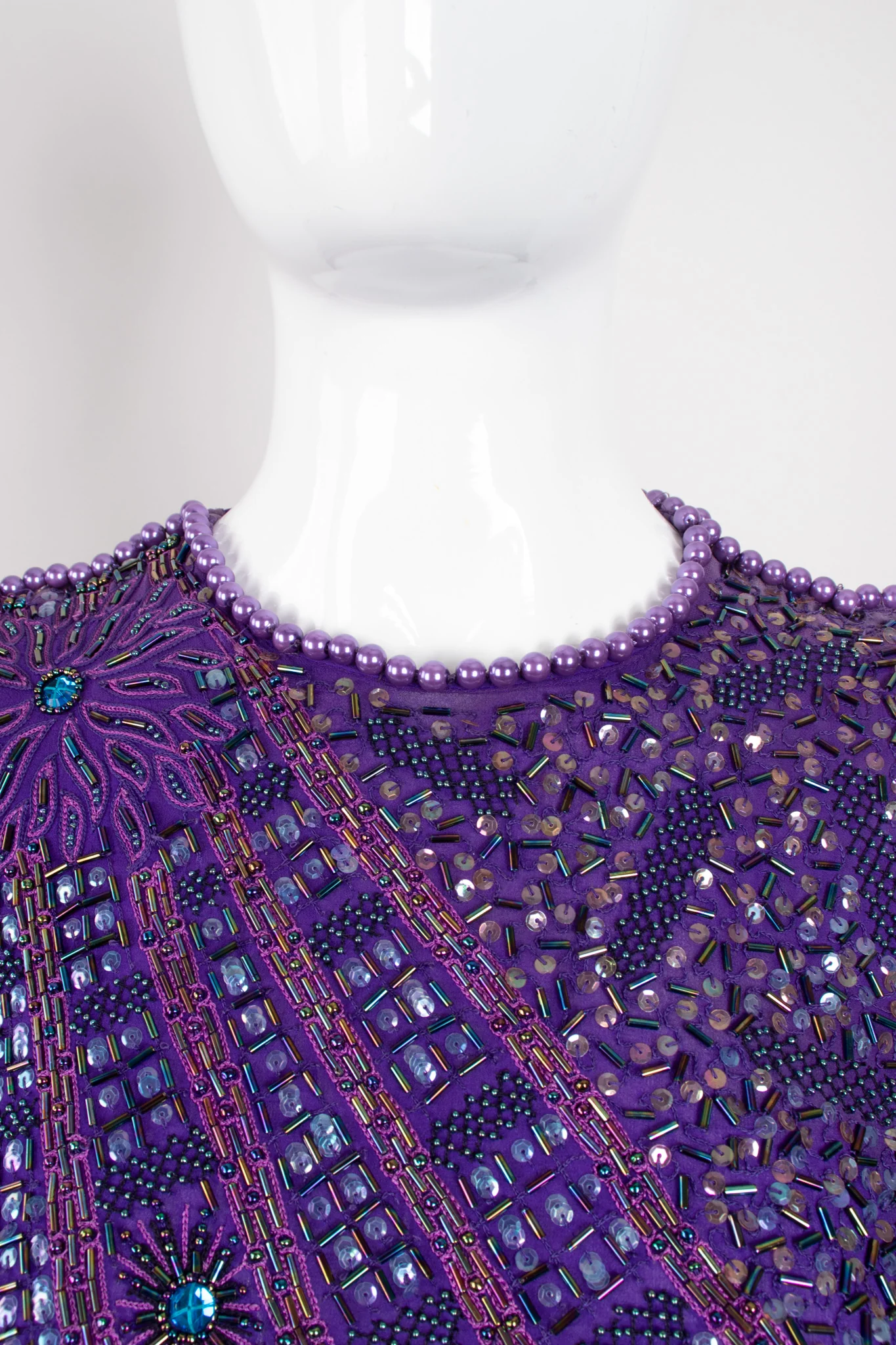 Beaded Draped Petal Dress - Image 10