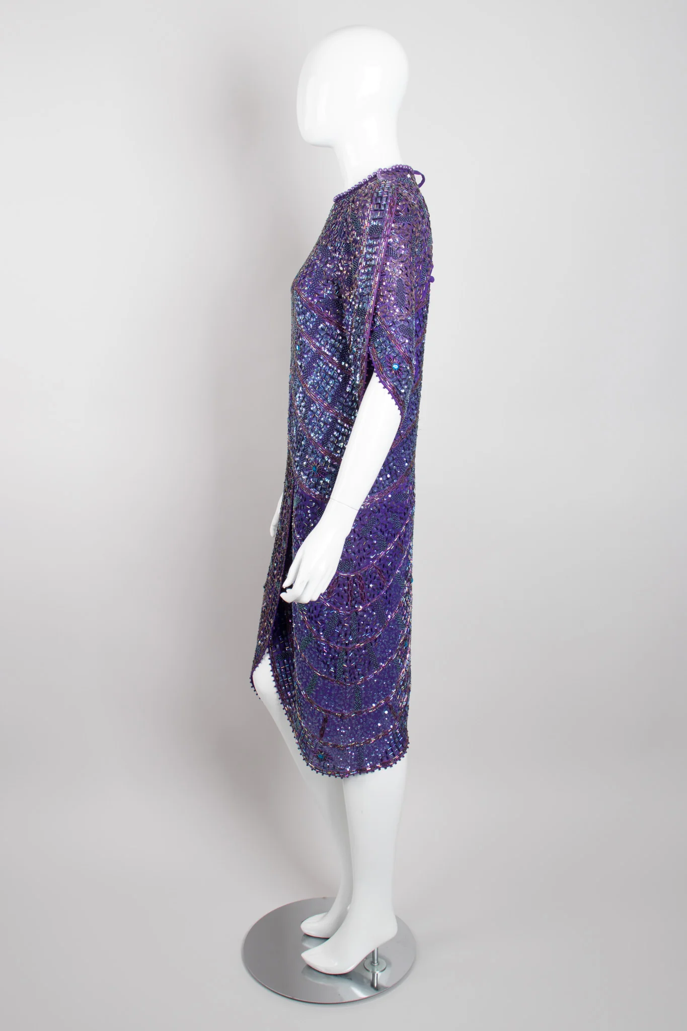 Beaded Draped Petal Dress - Image 4