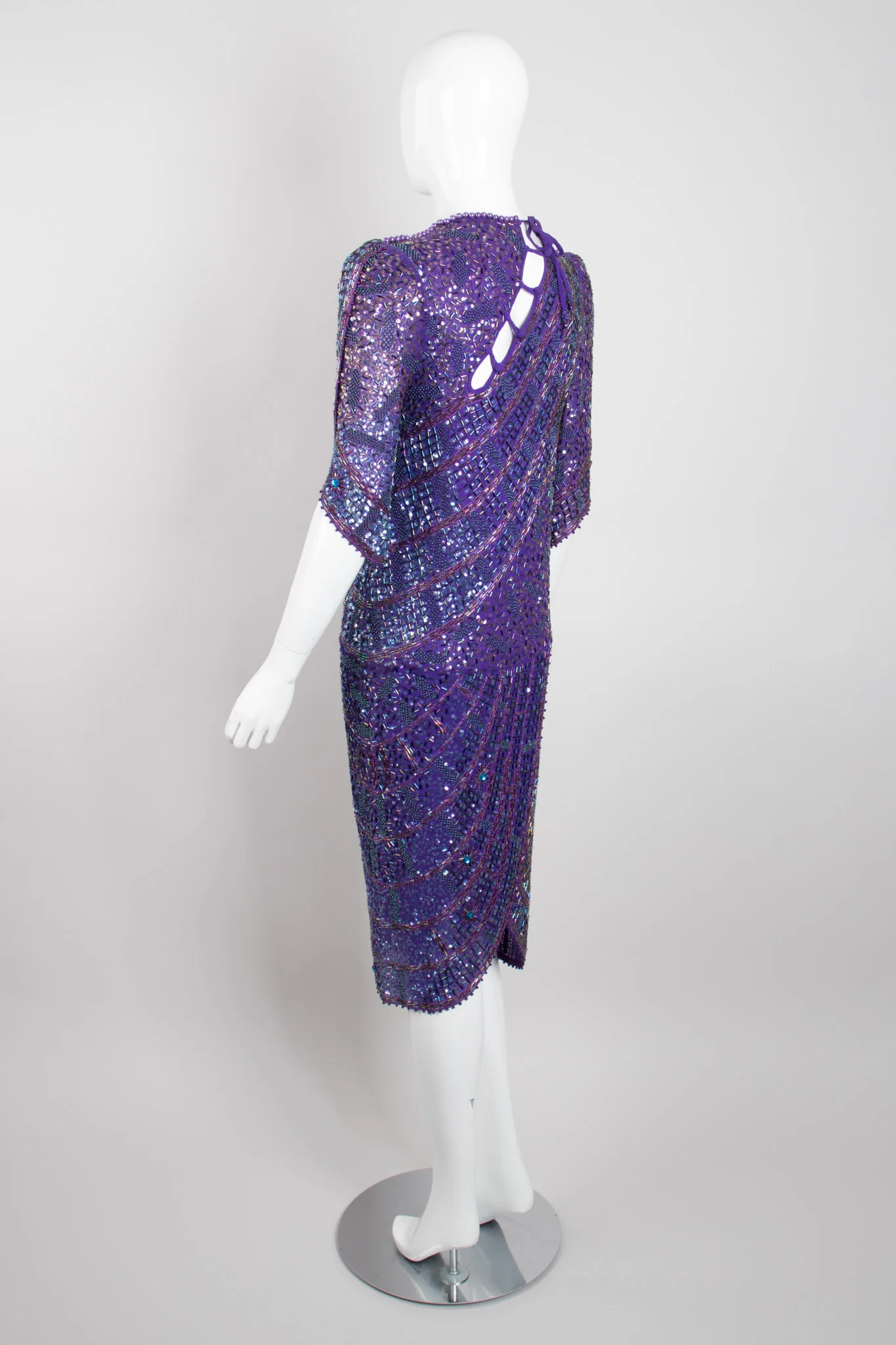 Beaded Draped Petal Dress - Image 5
