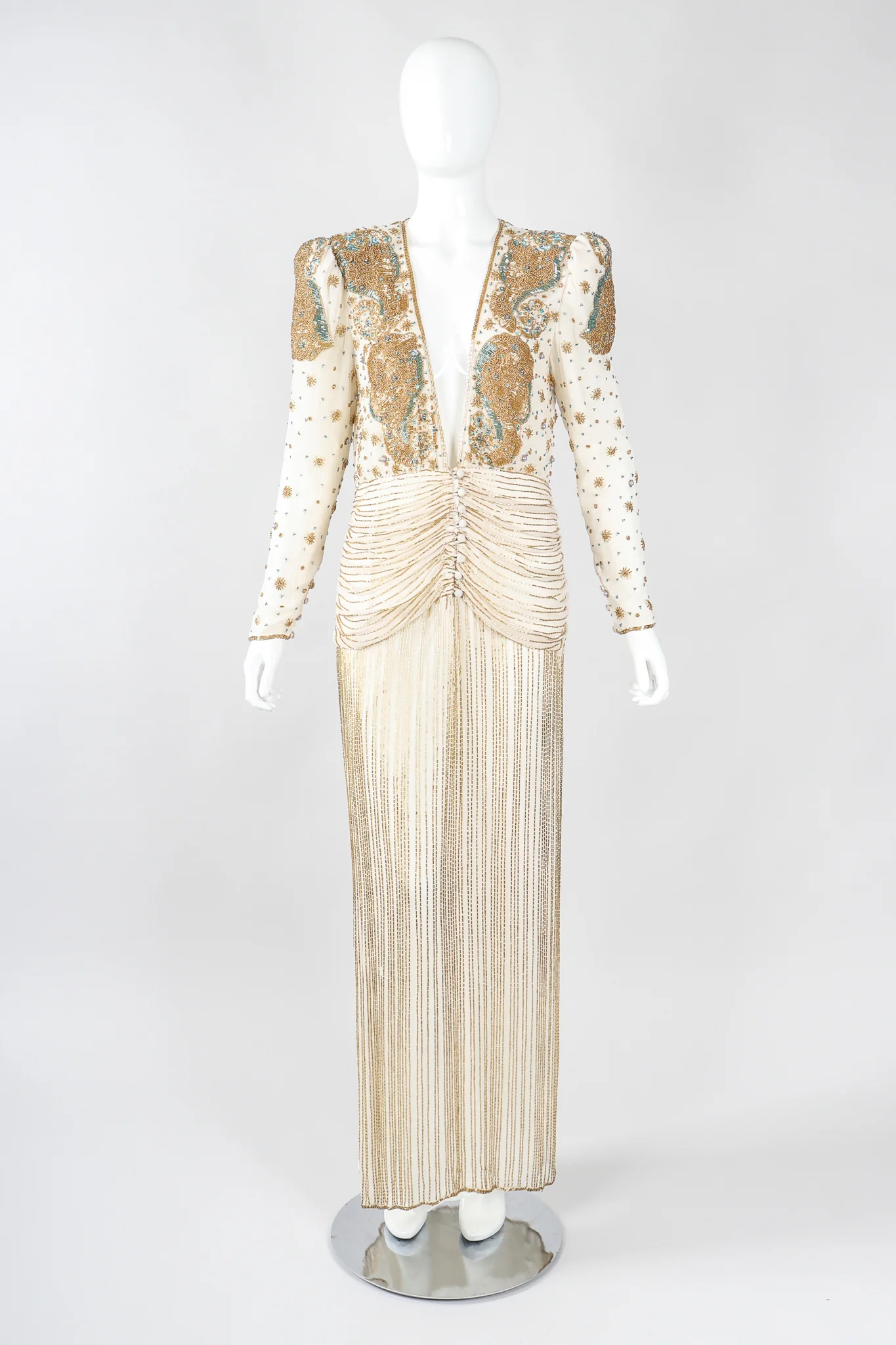 Beaded Drop Waist Gown - Image 2