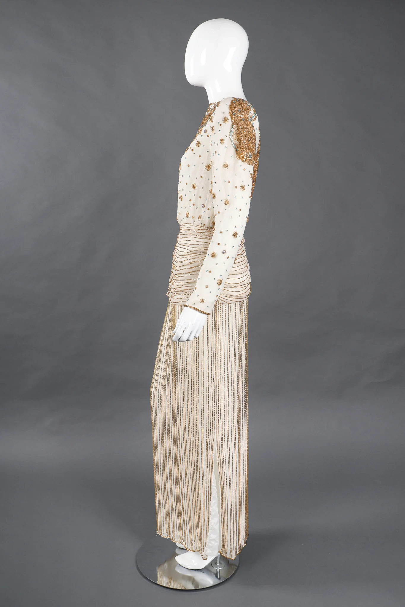 Beaded Drop Waist Gown - Image 5